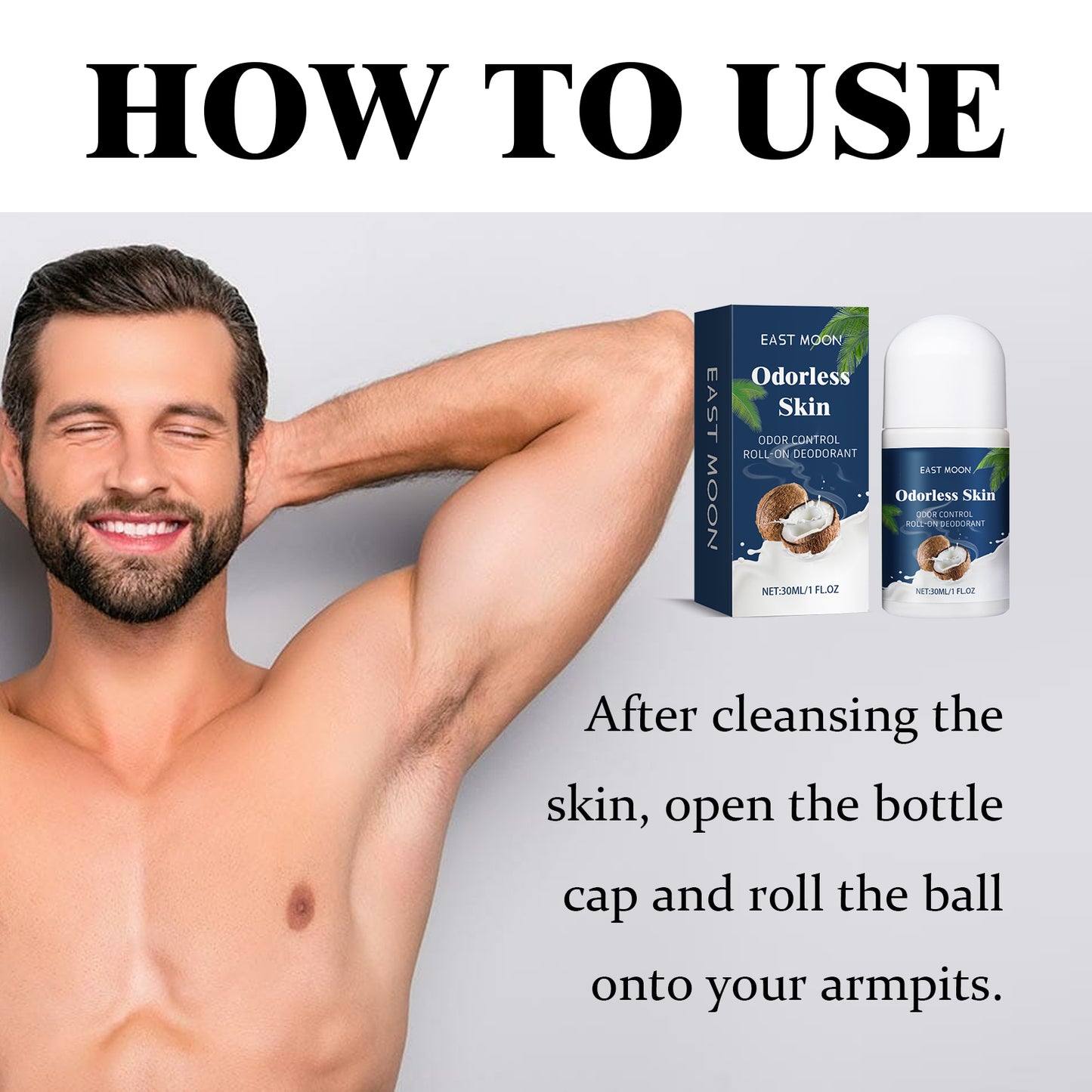 Fifuroes Coconut Vanilla Antiperspirant Beads, Deodorant Under The Armpit Antiperspirant Deodorant Body Lasting Dry Stop Sweat Beads