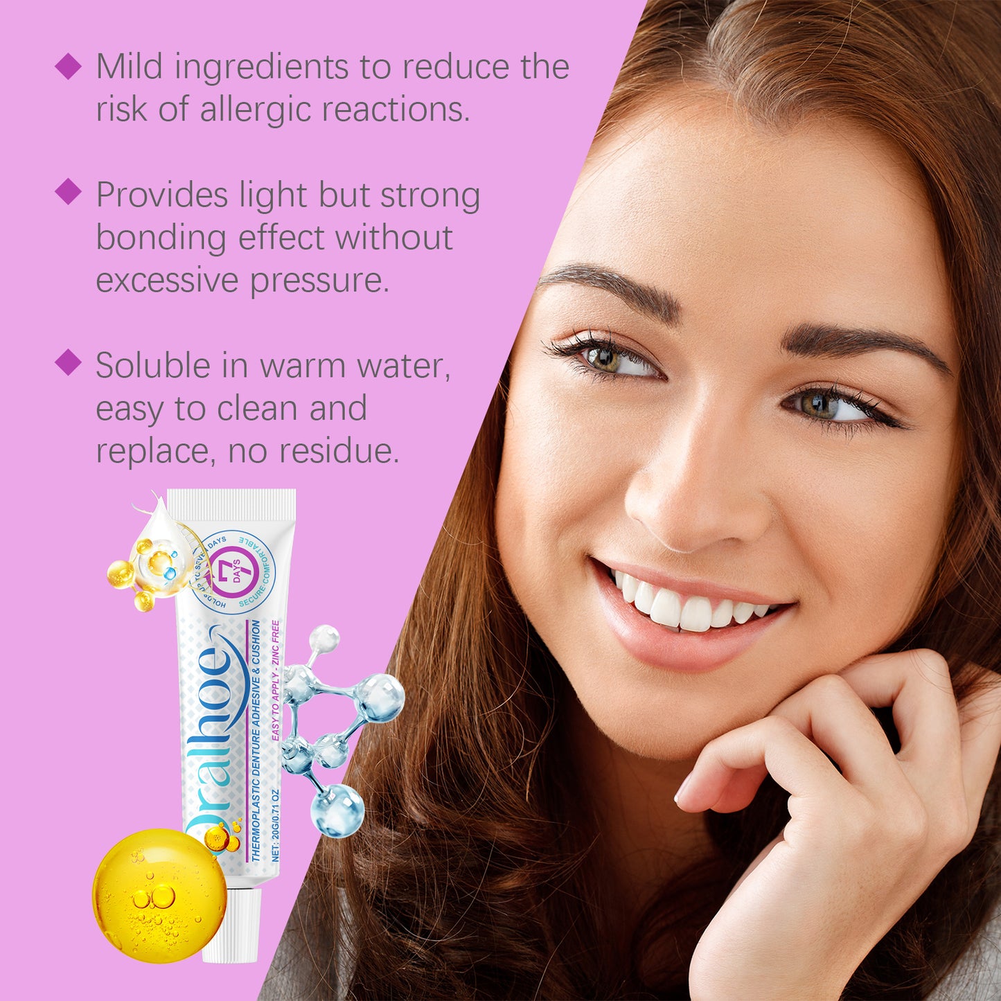 Fifuroes Denture Adhesive Thermoplastic Denture Adhesive Holds Dentures For Increased Comfort