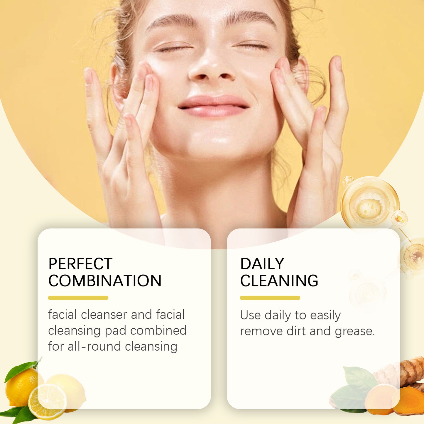 Fifuroes Turmeric Tender Cleansing Set Gently Cleanses Facial Skin And Improves Skin Quality