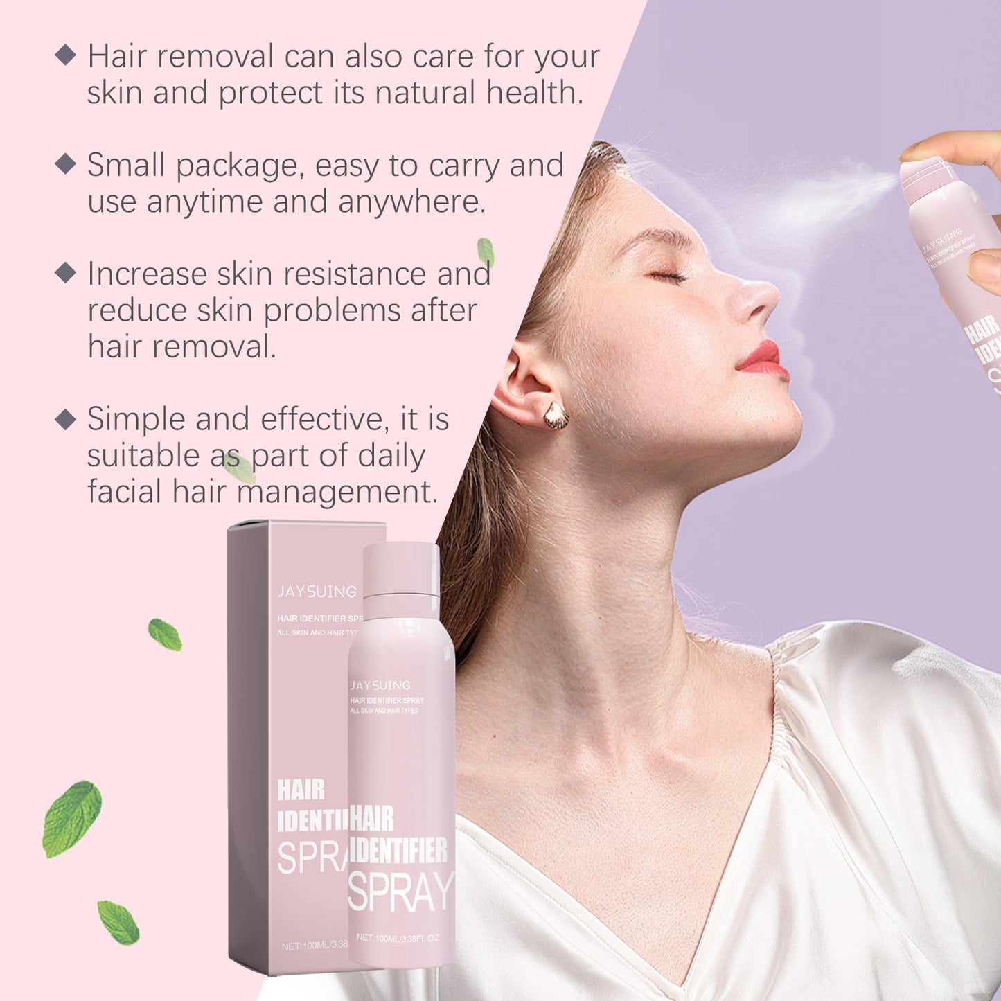 Fifuroes Facial Hair Removal Spray, Easily Softens Hair Facial Cleansing And Gentle Hair Removal Spray