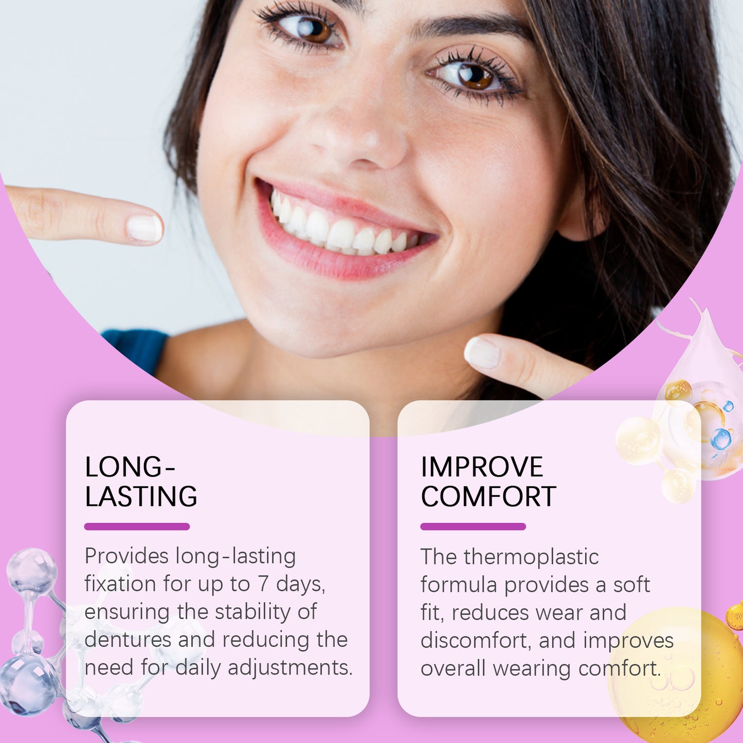 Fifuroes Denture Adhesive Thermoplastic Denture Adhesive Holds Dentures For Increased Comfort