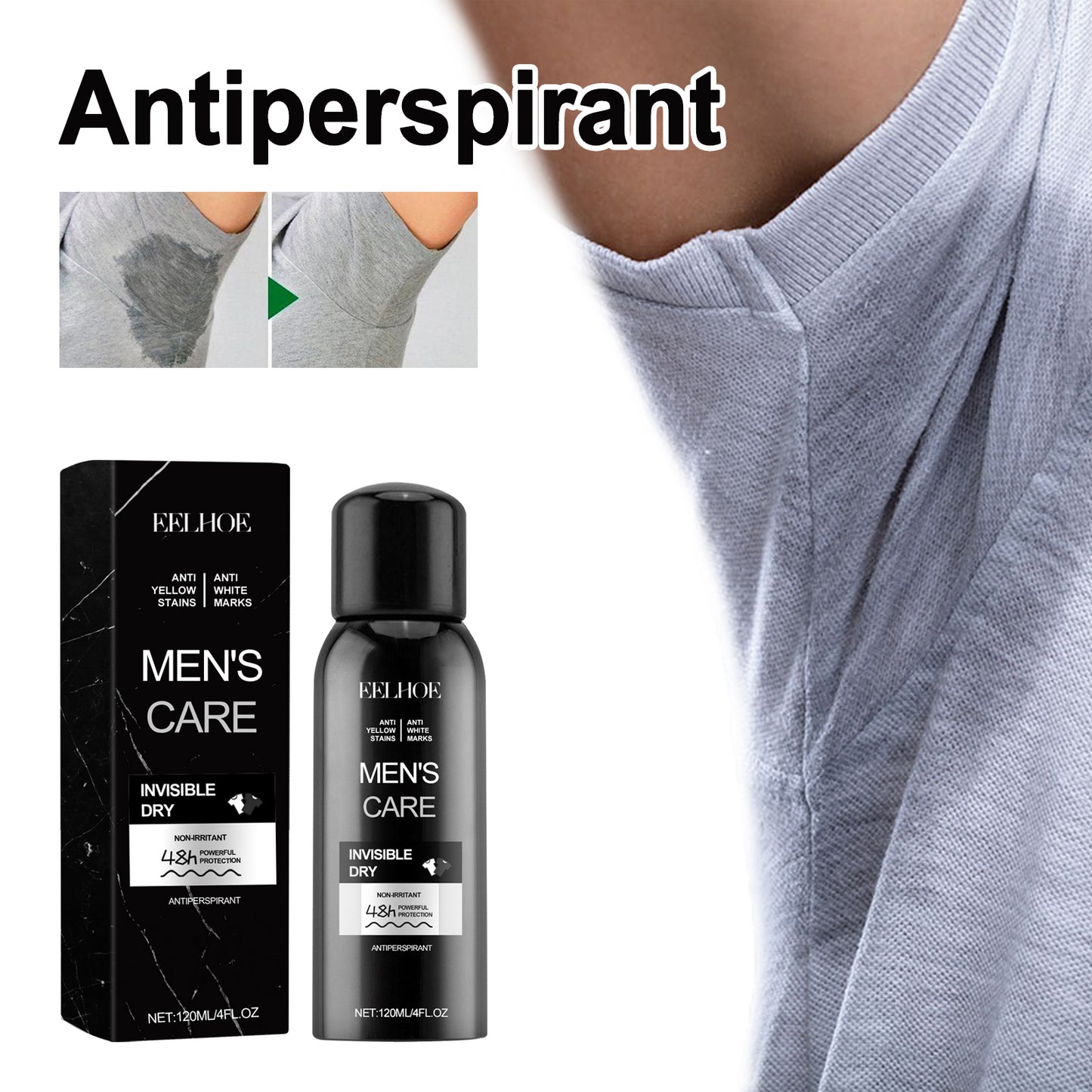 Fifuroes Antiperspirant, Underarm Sweat Odor Body Odor Cleansing Refreshing Fragrance Spray