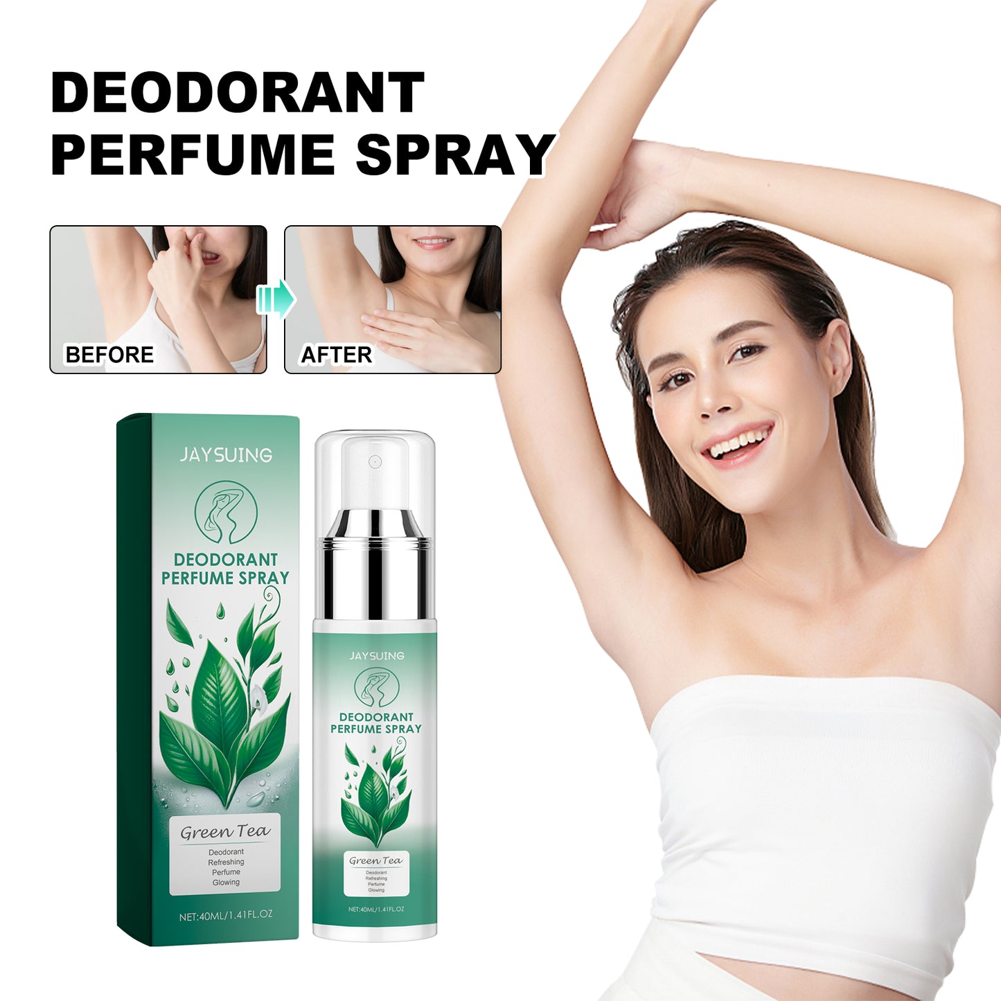 Fifuroes Deodorant Perfume Spray, Armpit Sweat Deodorizing Refreshing Whitening Deodorizing Body Lasting Deodorizing