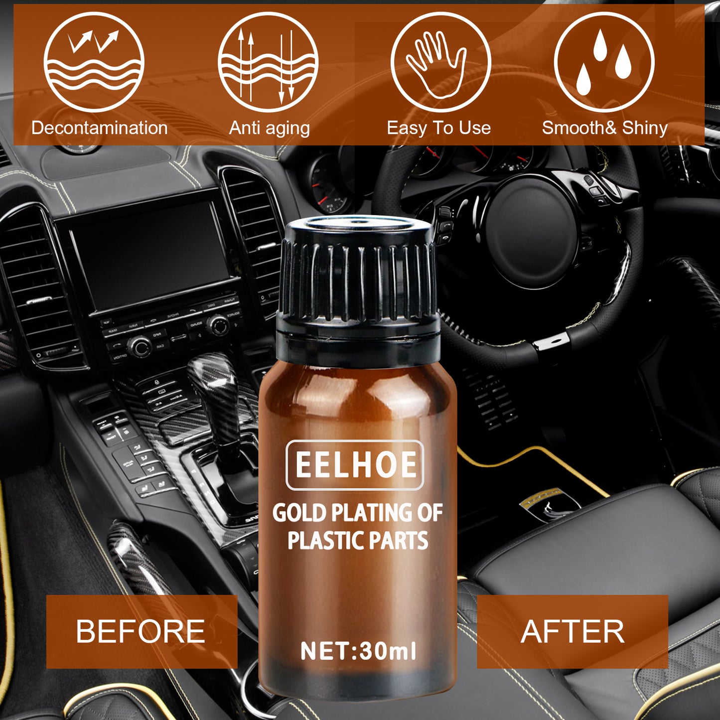 Fifuroes Plastic Parts Refreshing, Automotive Instrument Panel Interior Plastic Retreader Coating Finishing Agent