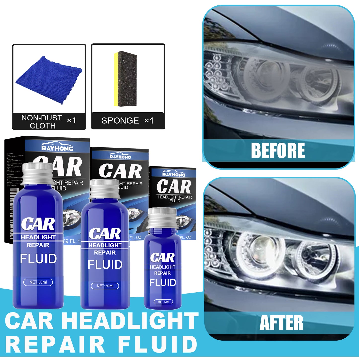 Fifuroes Reconditioning Agent For Car Lights, Automotive Light Plating Reconditioning Agent Headlight Repair Solution