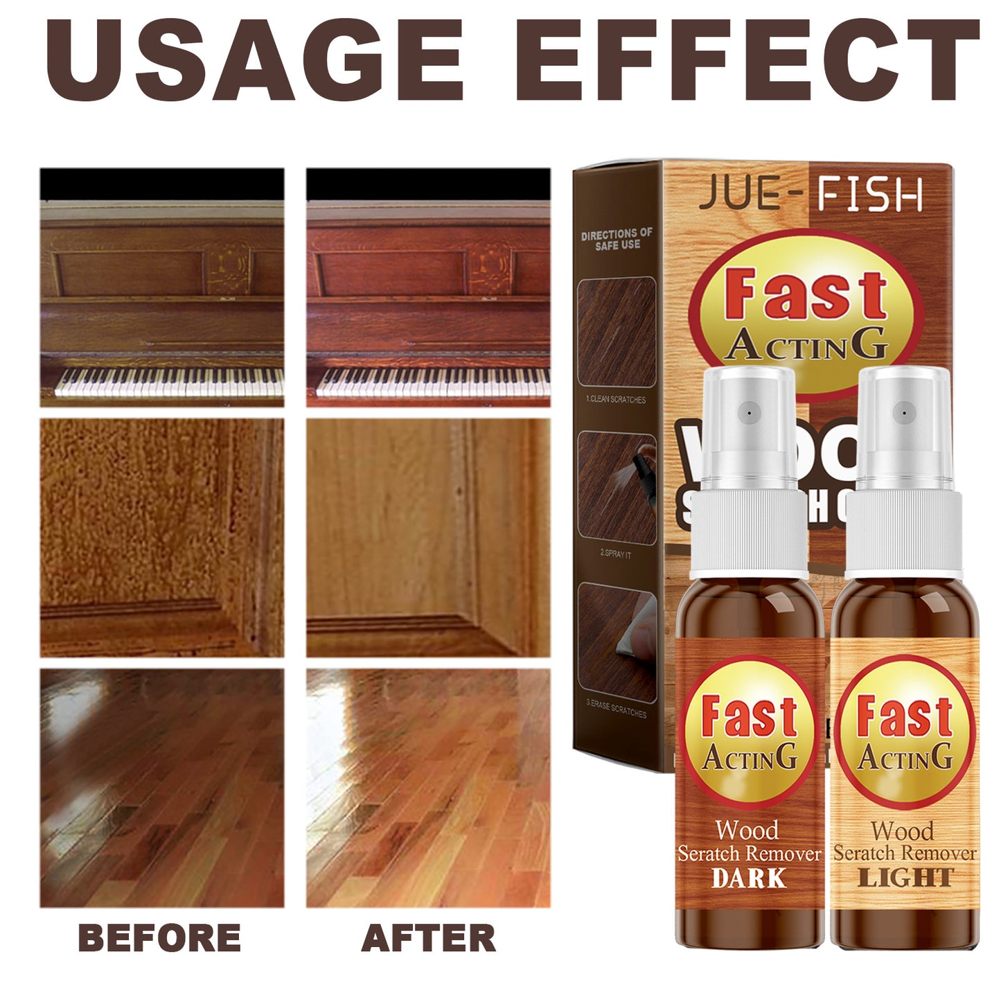 Fifuroes Wood Floor Scratch Repair Agent, Scratch Repair Spray Furniture Floor Renovation Repair Paint
