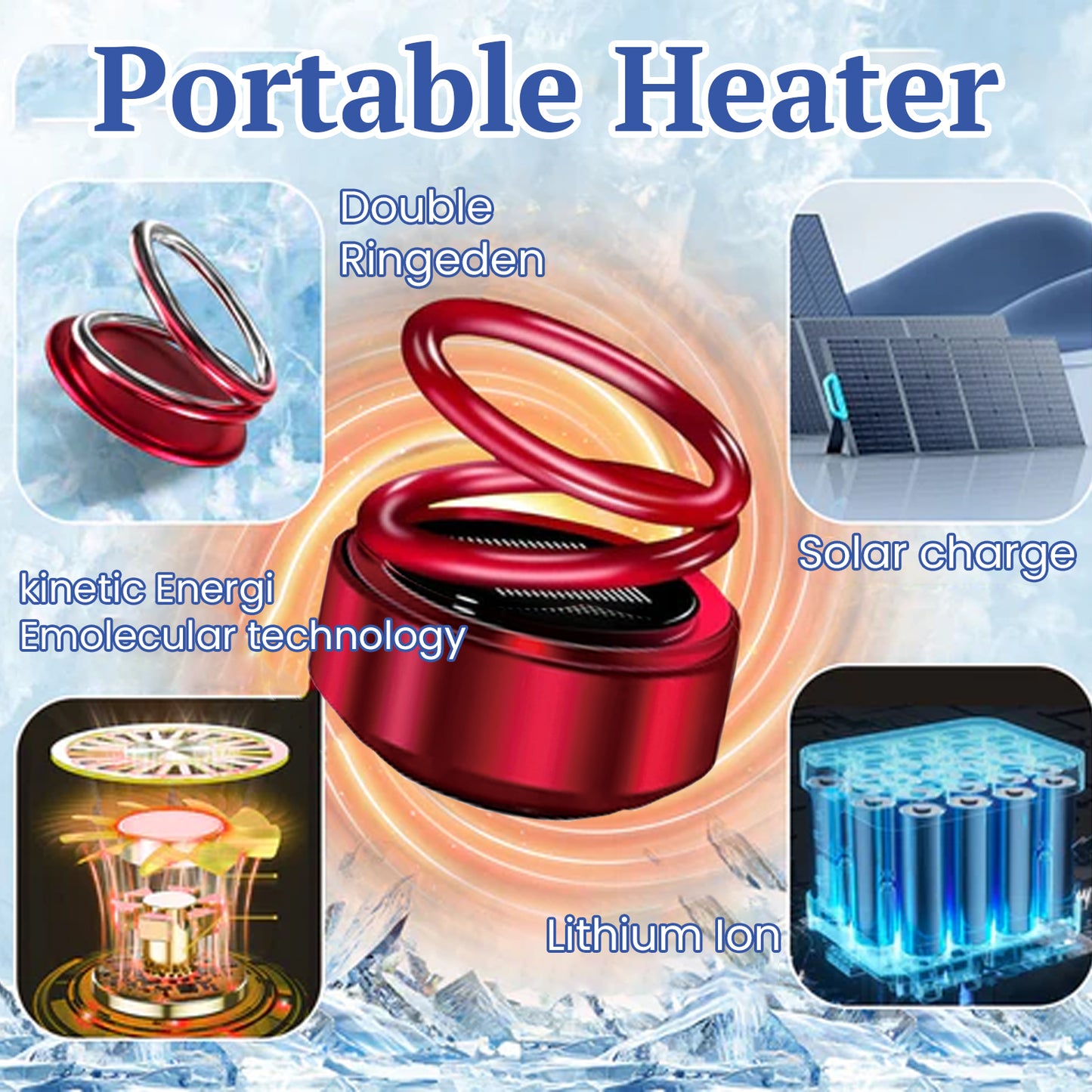 Fifuroes Portable Dynamic Molecular Heater, Car Window Snow, Ice And Fog Removal Convenient Heater