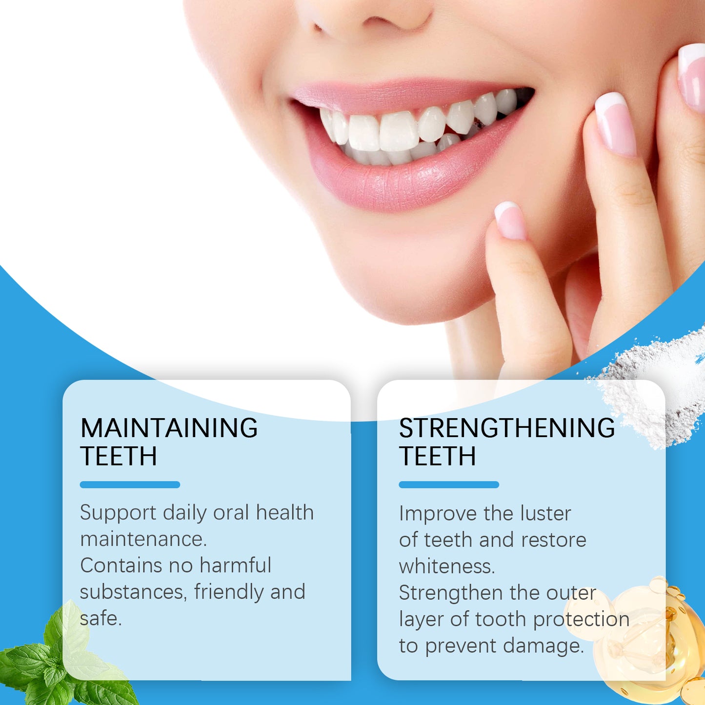 Fifuroes Teeth Beauty Powder, Mouth Cleaning Care Teeth Cleaning Smile Odor Care Powder
