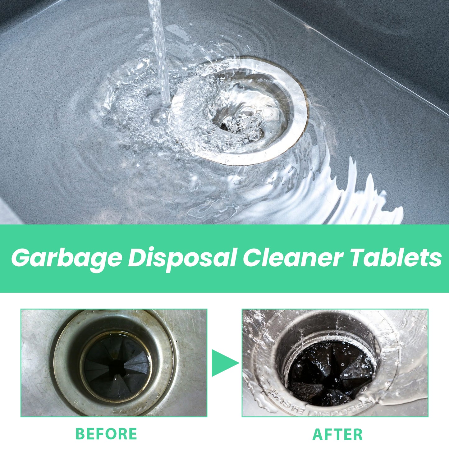 Fifuroes Garbage Disposal Cleaning Block, Kitchen Food Waste Disposal Agent Pipeline Cleaning Block