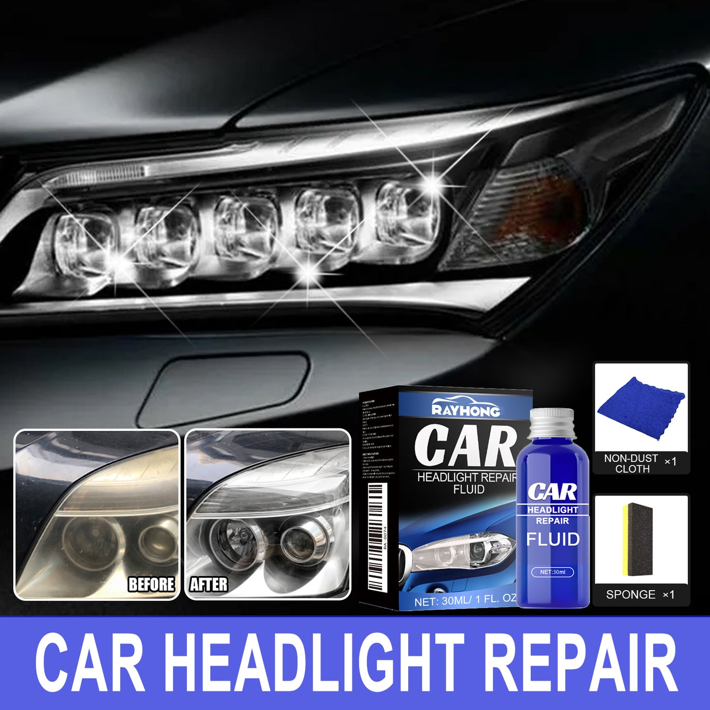 Fifuroes Reconditioning Agent For Car Lights, Automotive Light Plating Reconditioning Agent Headlight Repair Solution