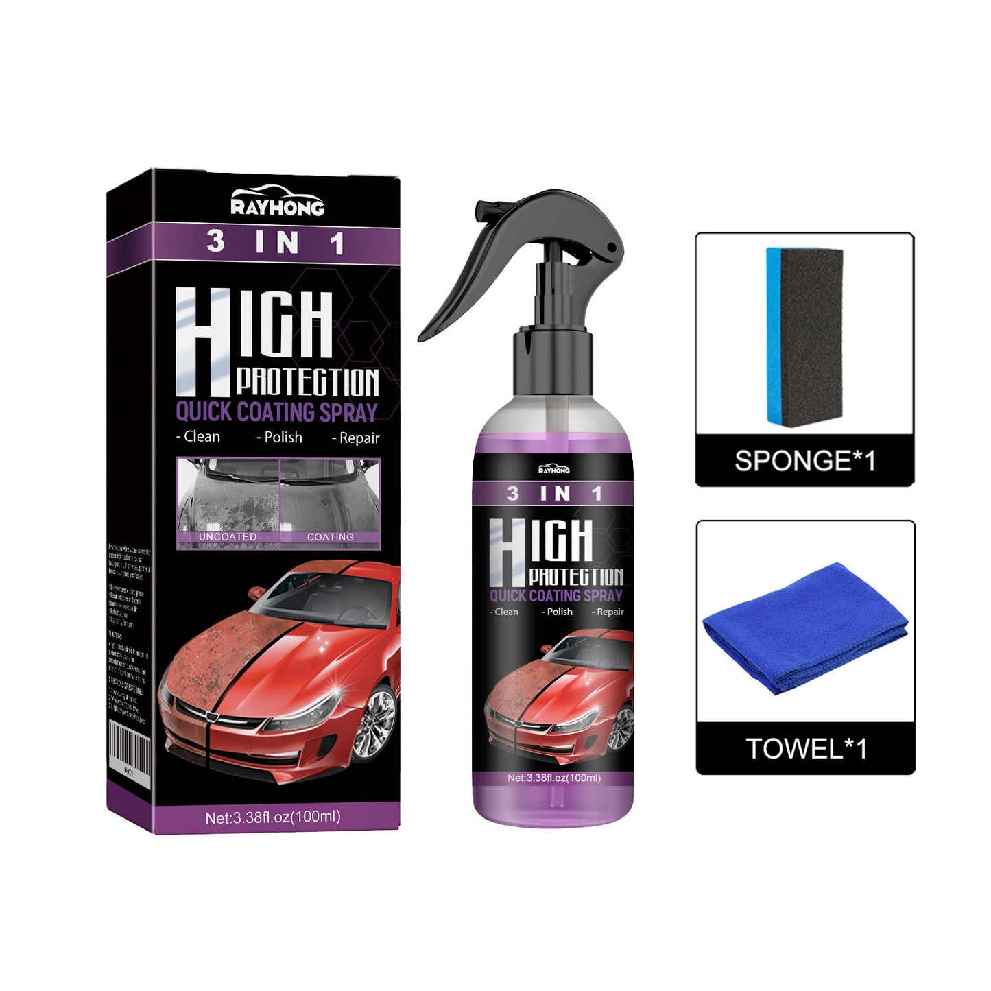 Fifuroes Coating Agent 3-In-1 Oil Removal Polishing Protection Repair Scratches Car Paint Cleaning And Maintenance Coating