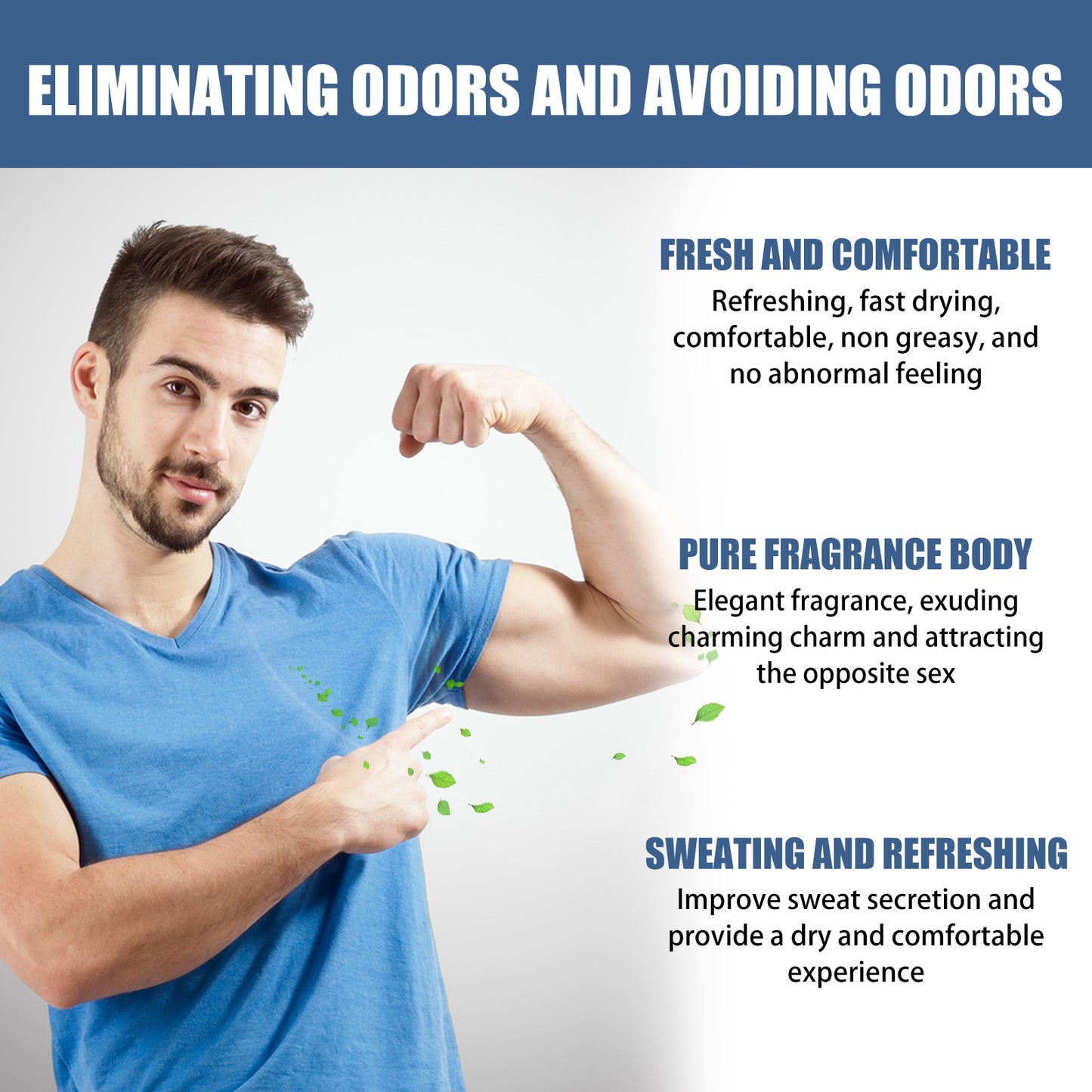 Fifuroes Sweat Control Deodorant Ball, Clean The Body Underarm Odor Sweat Odor Body Odor Dry Lasting Care