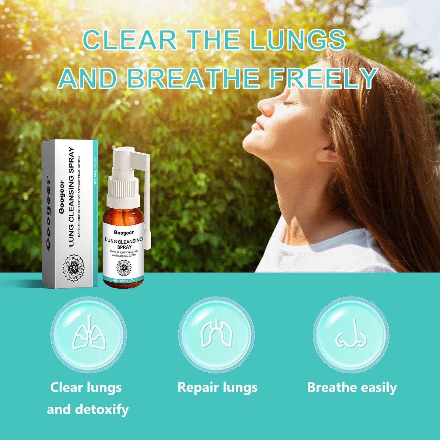 Fifuroes Lung Cleansing Spray, Relieve Dry Itchy Throat Cough Throat Discomfort Body Care Drops