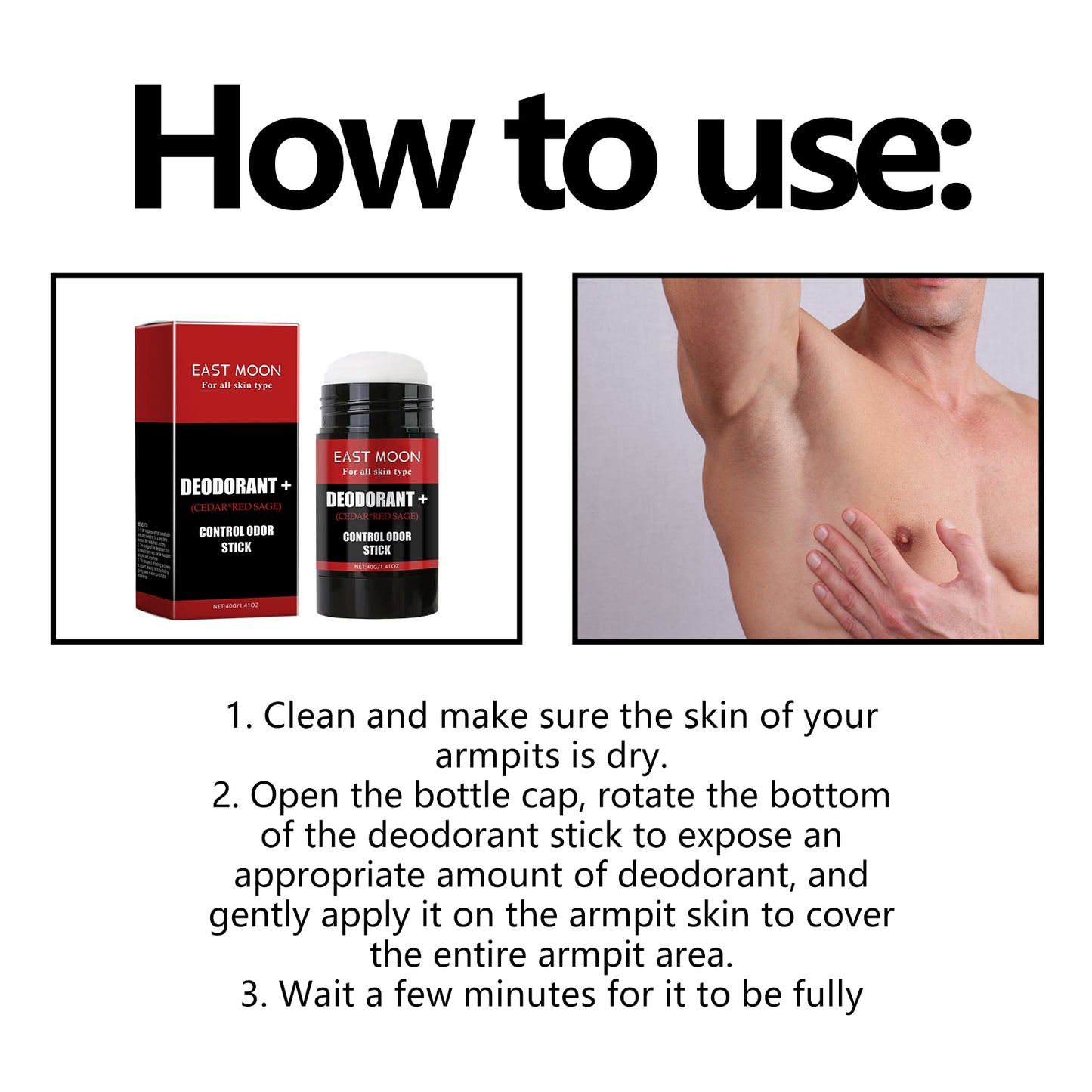 Fifuroes Control Odor Stick, Clean Armpit Odors Fresh And Long-Lasting Portable Body Stick