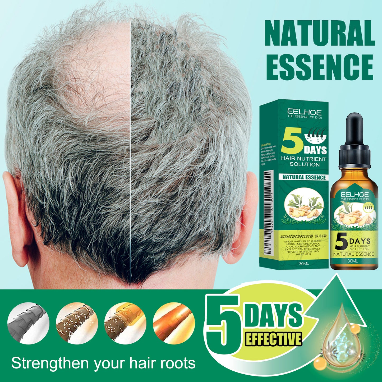 Fifuroes Ginger Hair Essential Oil Moisturizes And Softens Hair And Repairs Frizzy Damaged Hair