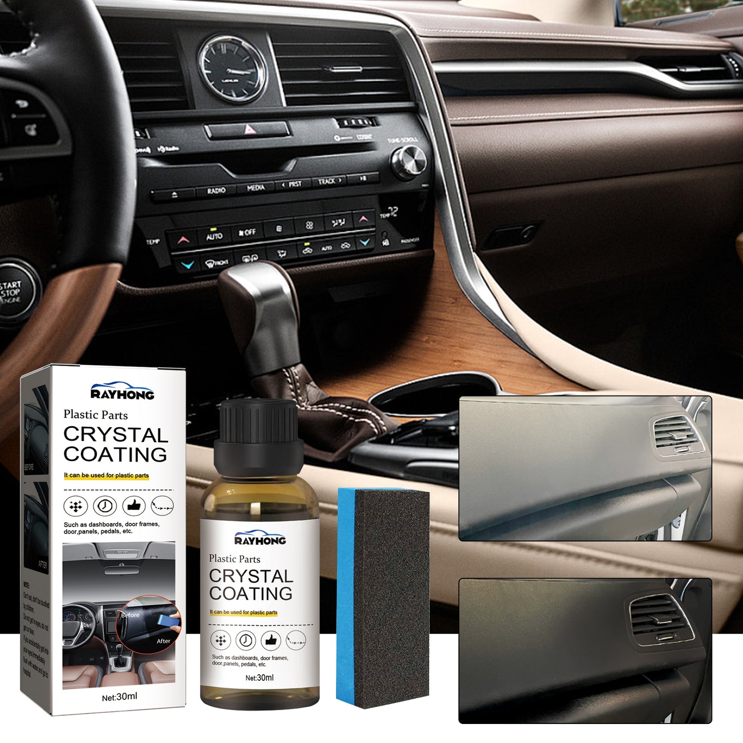 Fifuroes Plastic Retread Coating Automotive Interior Instrument Panel Seat Clean Dust Polishing Maintenance Coating