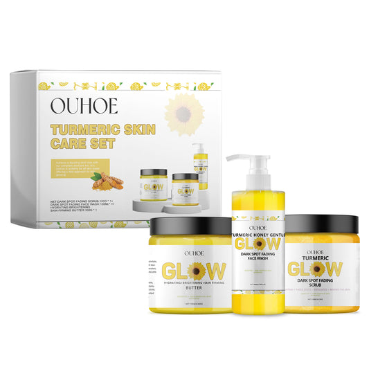 Fifuroes Turmeric Skin Care Set, Fresh And Clean Hydrating Oil-Control Fade Out Fine Lines Firming Haun White Treatments