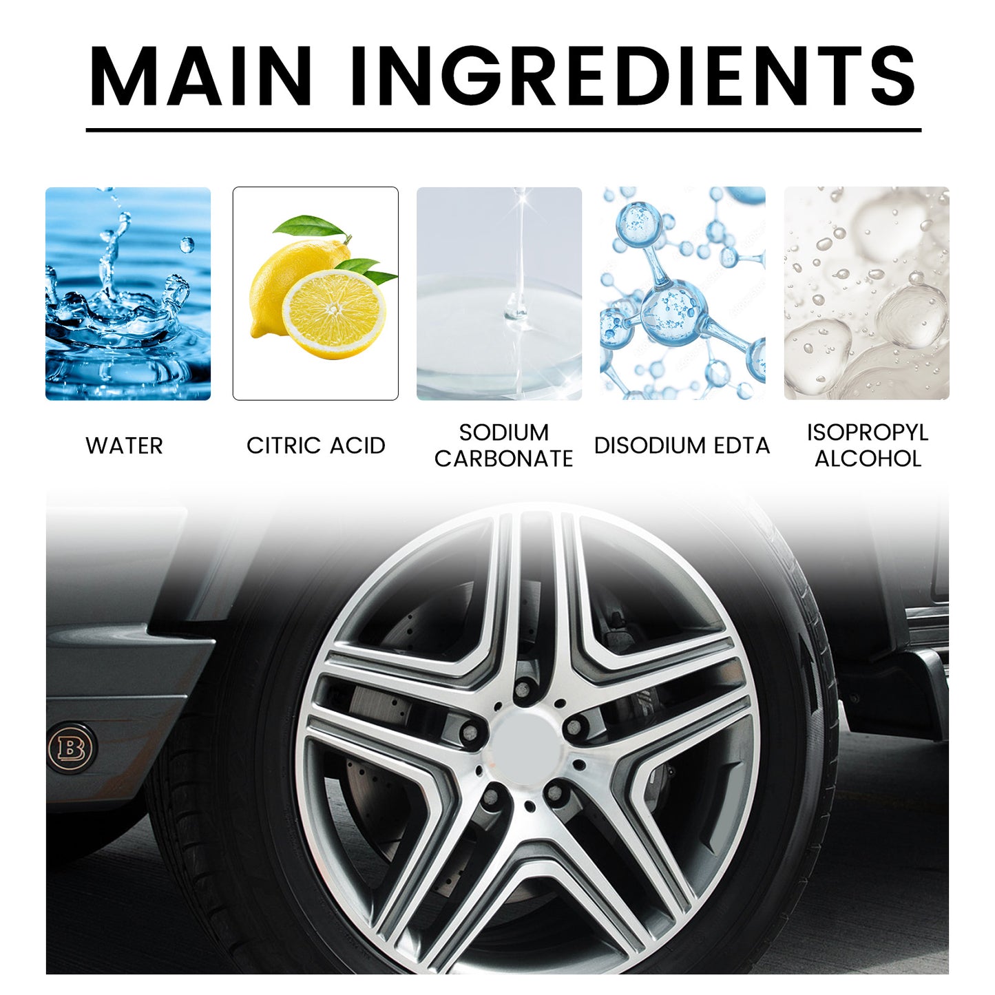 Fifuroes Wheel Rust Removal Spray, Automobile Tire Wheel Rust Cleaning Rust Removal Renovation Decontamination Brightener