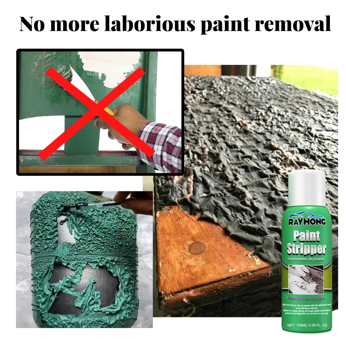 Fifuroes Paint Remover, Auto Wheel Stripping Metal Surface Paint Remover Non-Trace Cleaning Paint Remover