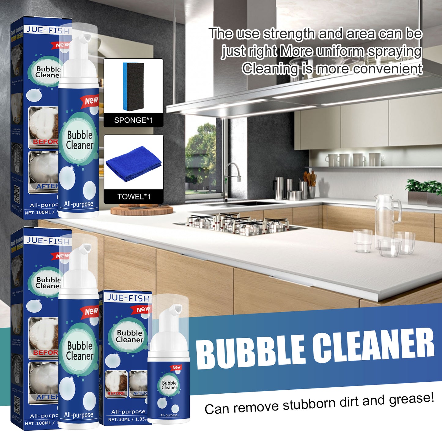 Fifuroes Oil Foam Cleaner Multi-Purpose Heavy Oil Foam Cleaner For Kitchen Stove Hood