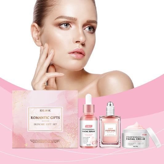 Fifuroes Pink Romantic Pleasure Skin Care Gift Box, Moisturizing And Moisturizing Skin Romantic Fragrance Body Care