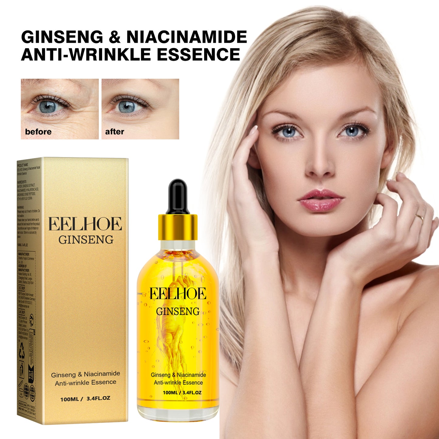 Fifuroes Ginseng Face Essence Moisturizes And Hydrates Soft, Hydrating And Easy To Absorb Refreshing Face Moisturizing Essence
