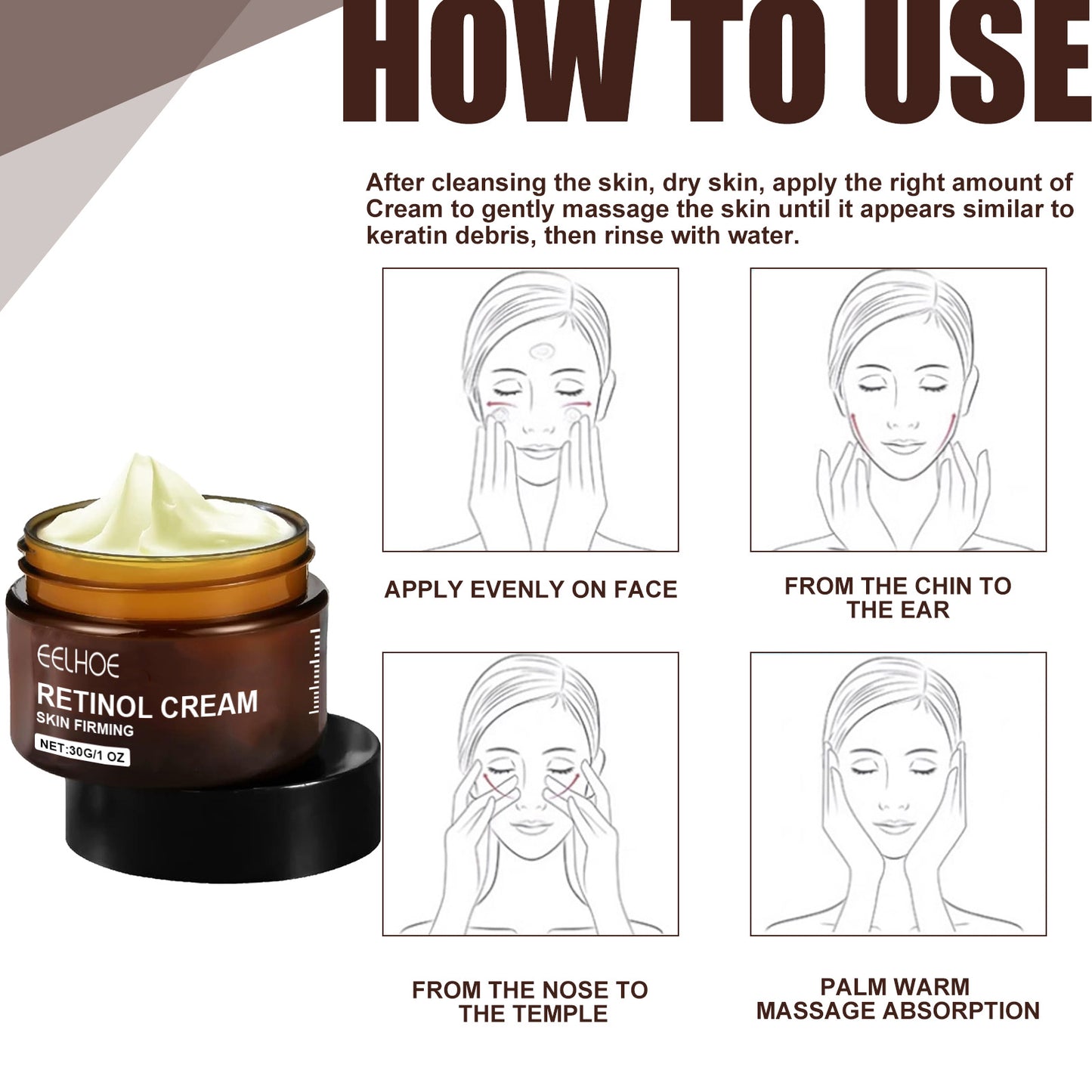 Fifuroes Retinol Cream, Anti-Aging Firming Brightening Moisturizing Facial Skin Care Cream