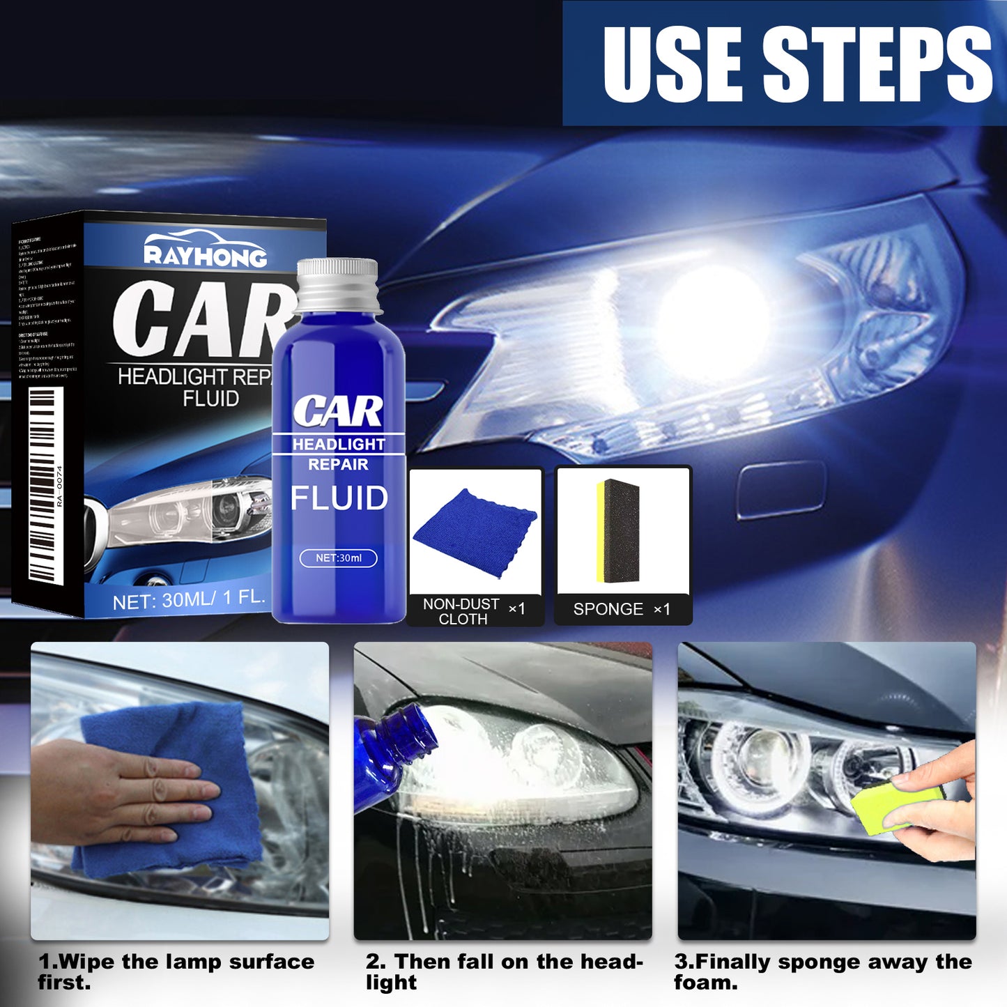 Fifuroes Reconditioning Agent For Car Lights, Automotive Light Plating Reconditioning Agent Headlight Repair Solution