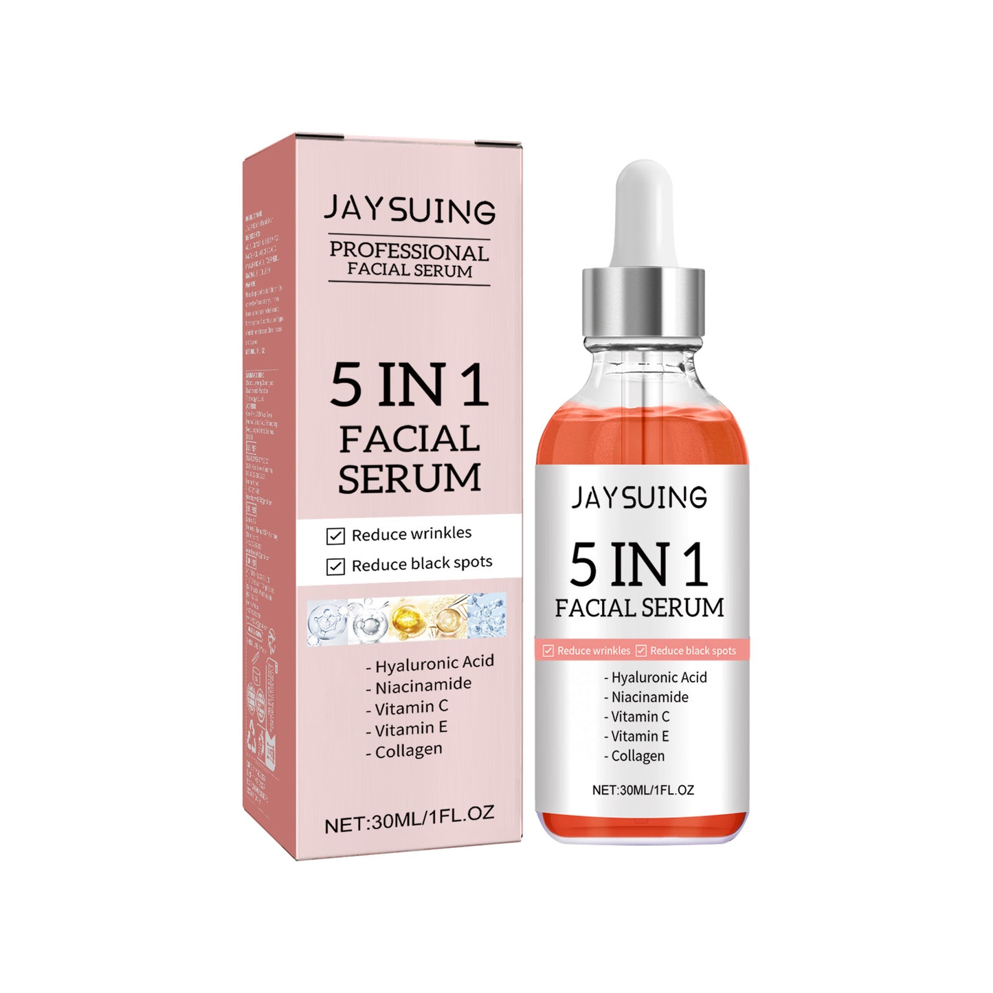Fifuroes 5 in 1 Face Serum, Moisturizes Skin Firming Lightening Acne Spots Beautiful Skin Serum