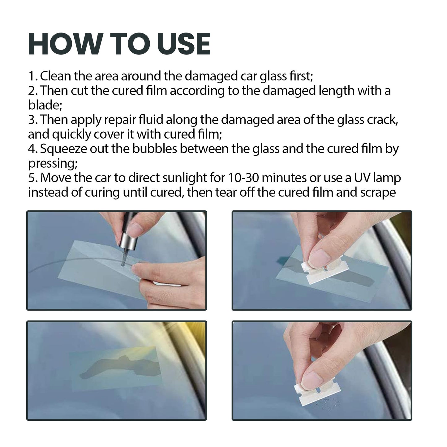 Fifuroes Auto Glass Nano Repair Fluid, Auto Windshield Cracks Quick Repair Adhesive Repair