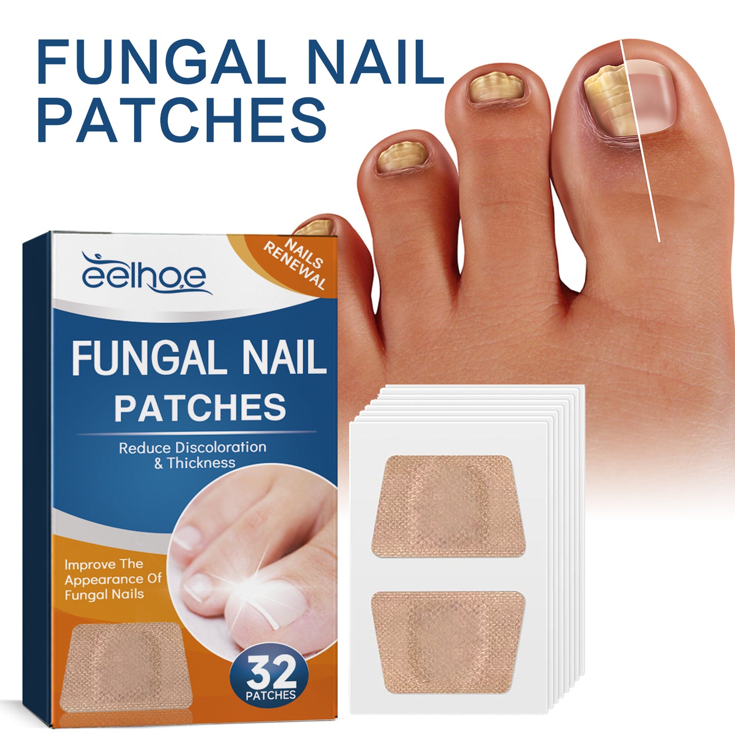 Fifuroes Toenail Care Patch Gray Nail Care Toenail Soft Nail, Inlaid Nail And Thickened Nail Line Care Patch