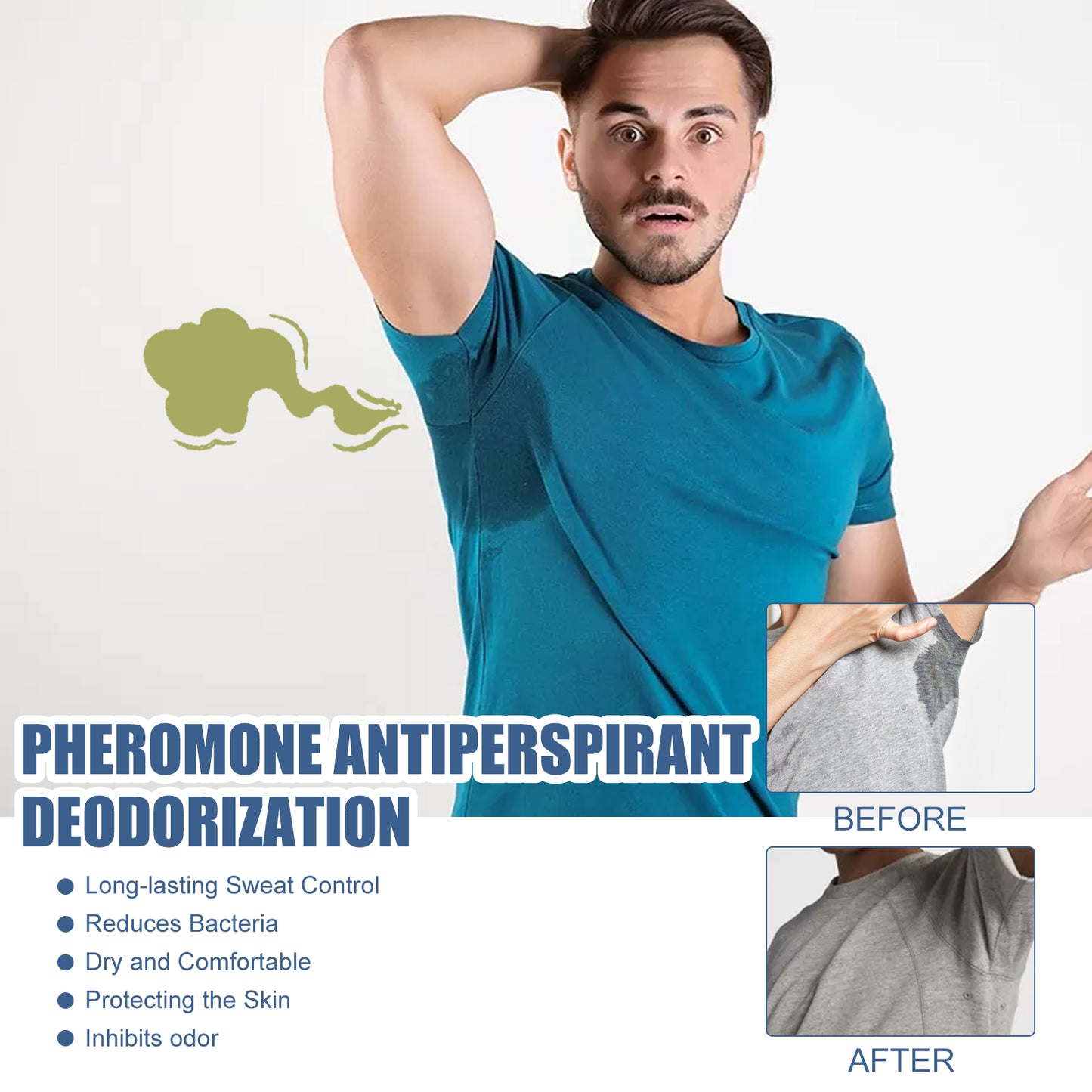 Fifuroes Sweat Control Deodorant Ball, Clean The Body Underarm Odor Sweat Odor Body Odor Dry Lasting Care