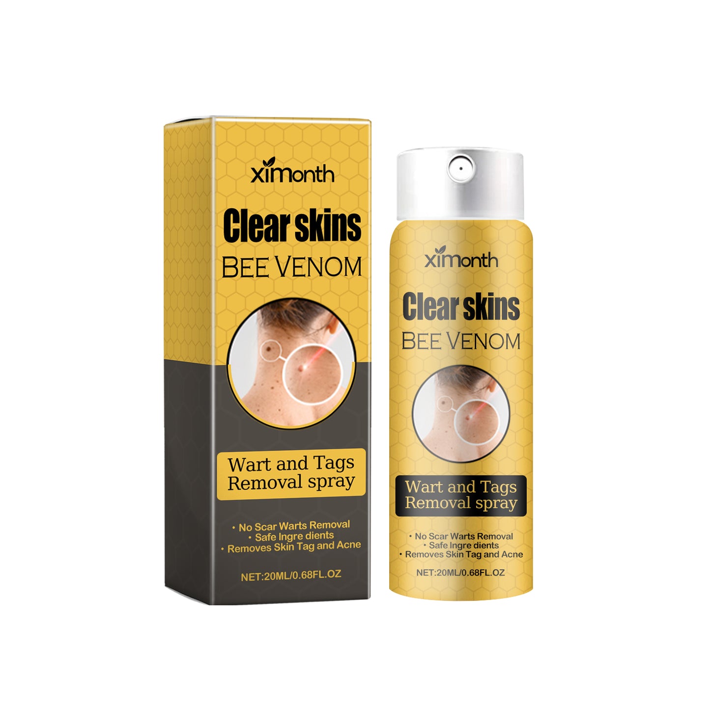 Fifuroes Wart And Tags Removal Spray, Cleanse And Fade Body Moles Smooth Skin Repair Spray