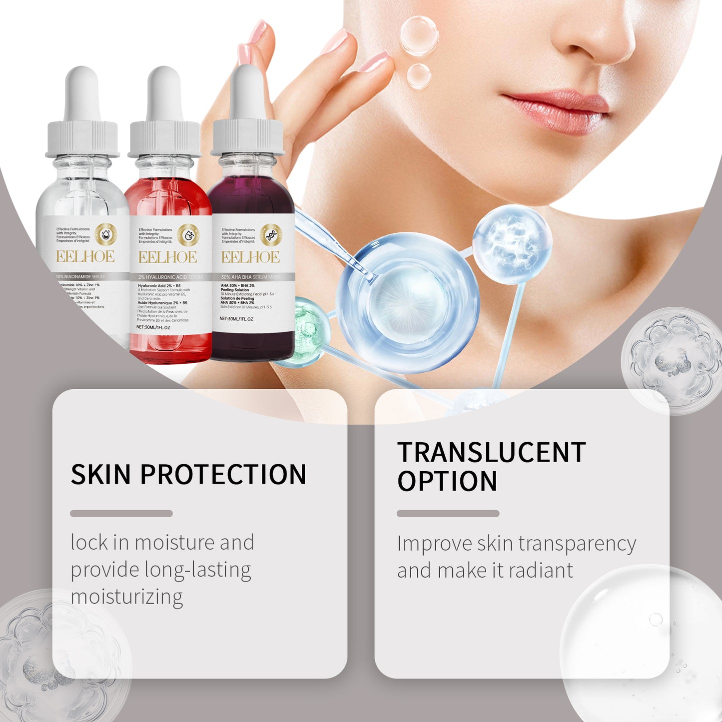 Fifuroes Acne Set Facial Cleansing Acne Repair Skin Whitening Acne Print Essence Mask Set