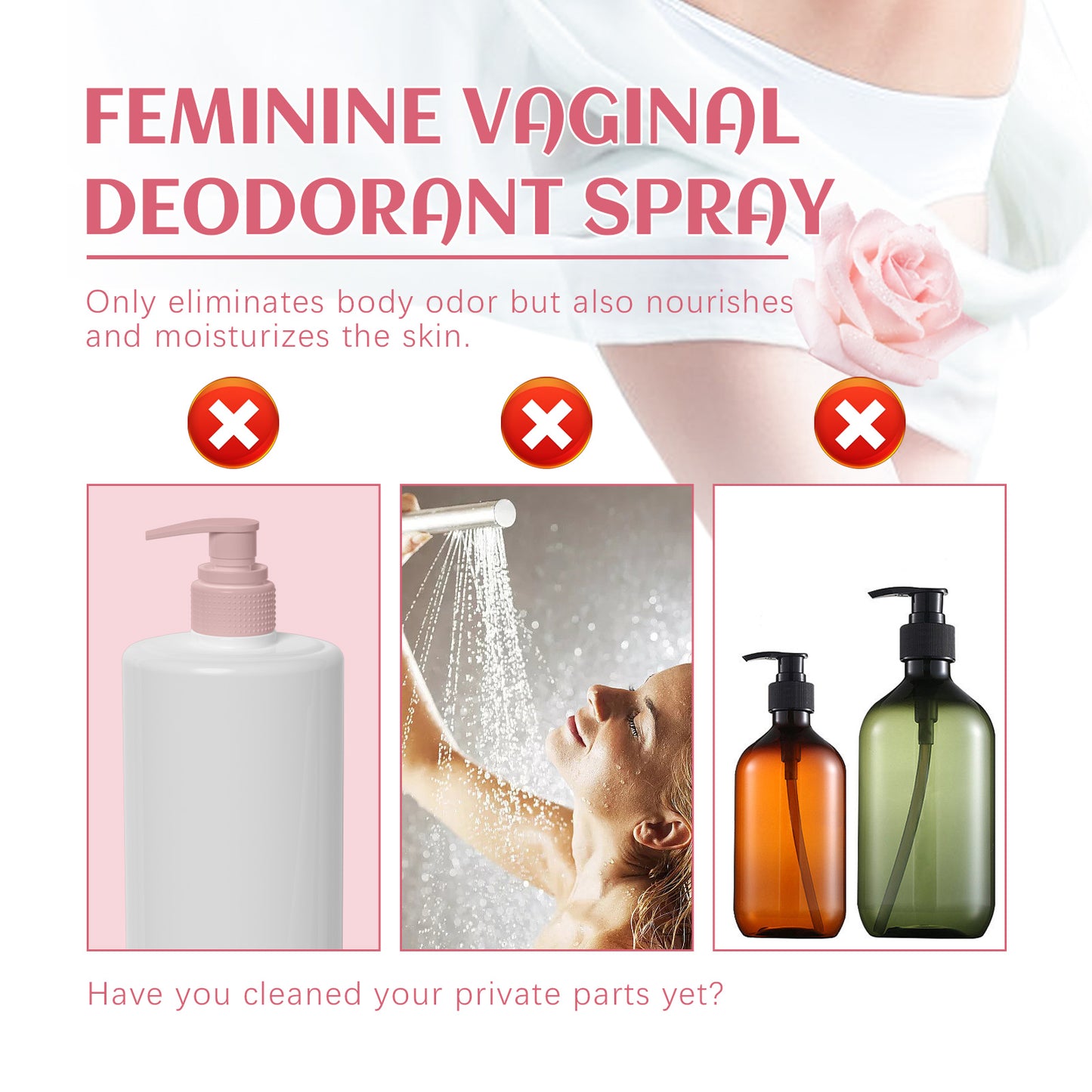 Fifuroes Female Body Care Spray, Relieve Itching Discomfort Gentle Cleaning Odors Body Care