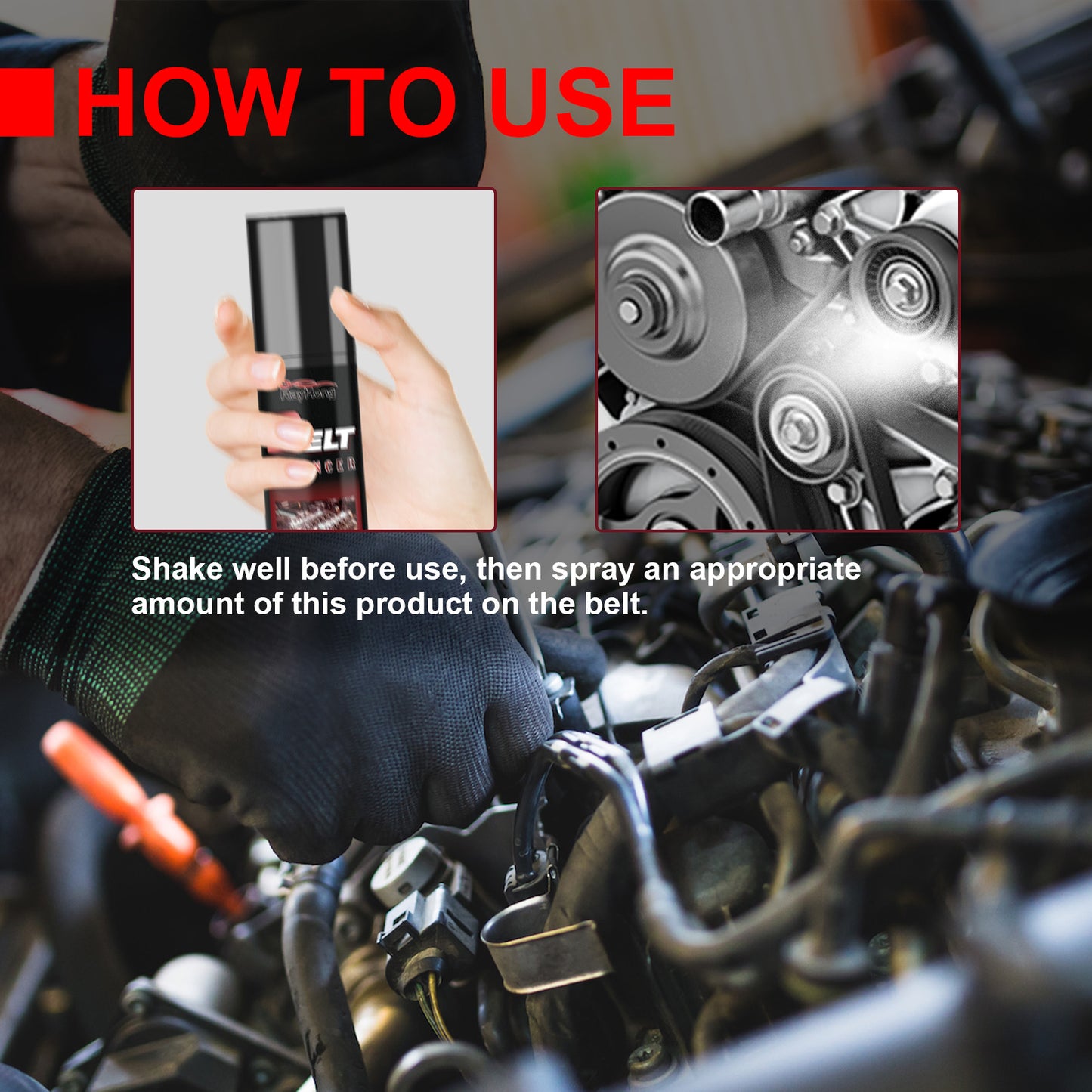 Fifuroes Belt Silencer, Automobile Belt Abnormal Noise Aging Rubber Strip Protection And Maintenance Agent