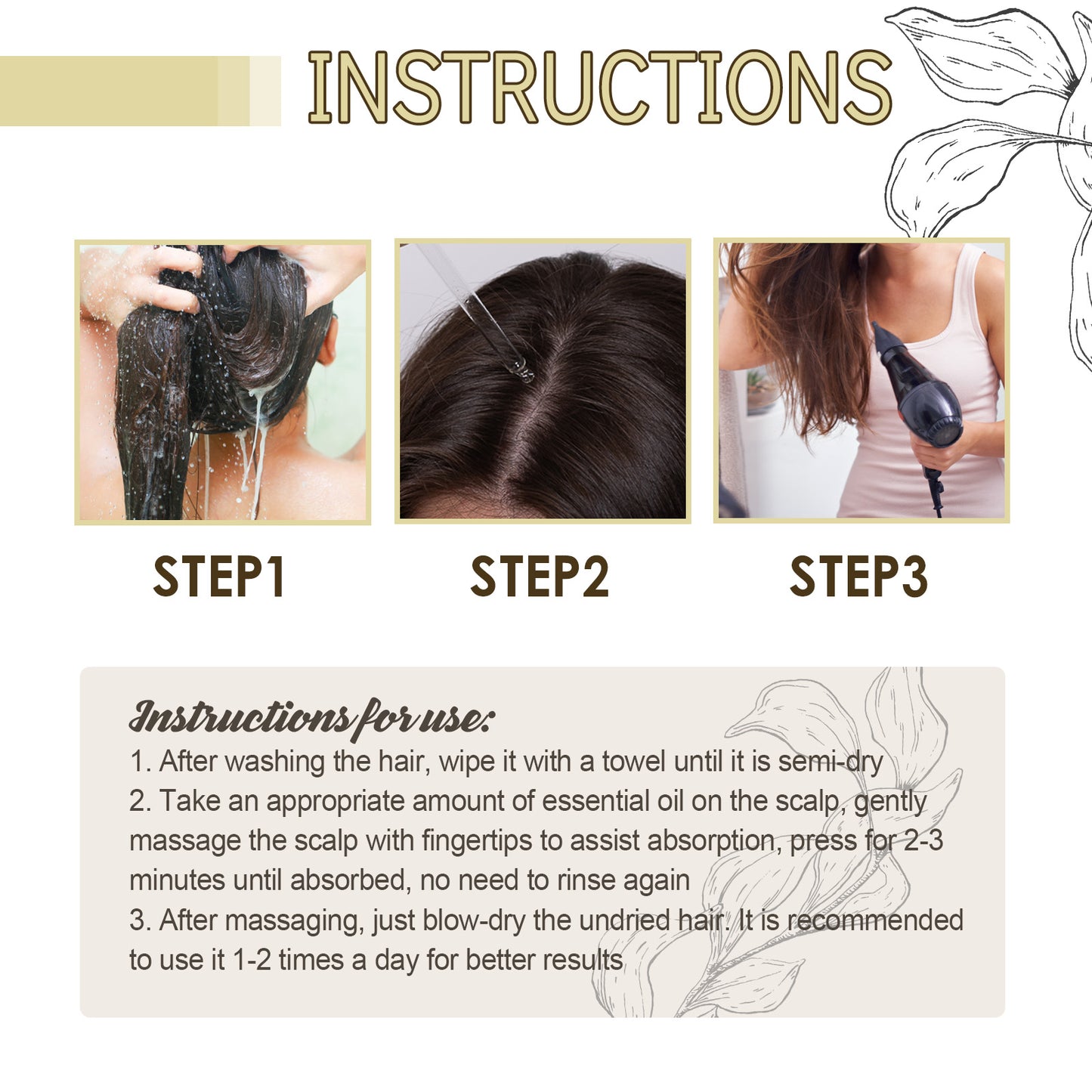 Fifuroes  Rosemary Essential Oil For Hair Care, Gentle And Nourishing Hair Care Oil