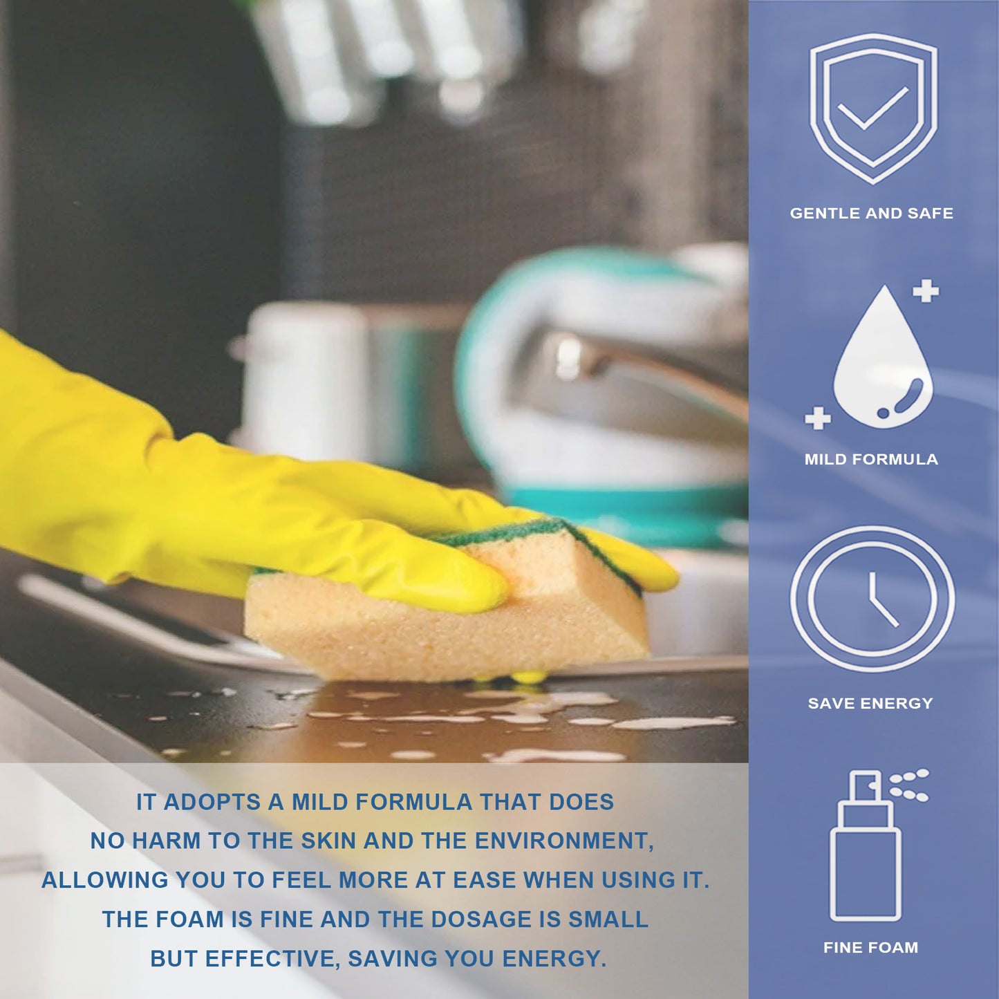 Fifuroes Multi Purpose Cleaning System, Gentle Decontamination Multi-Surface Foam Cleaner For Kitchen Cooktop Cookware