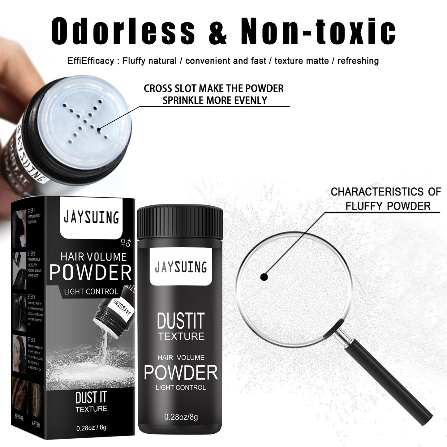 Fifuroes Hair Puff Powder Men's And Women's Hair Styling Care Leave-In Fluffy Refreshing Gentle Puff Powder