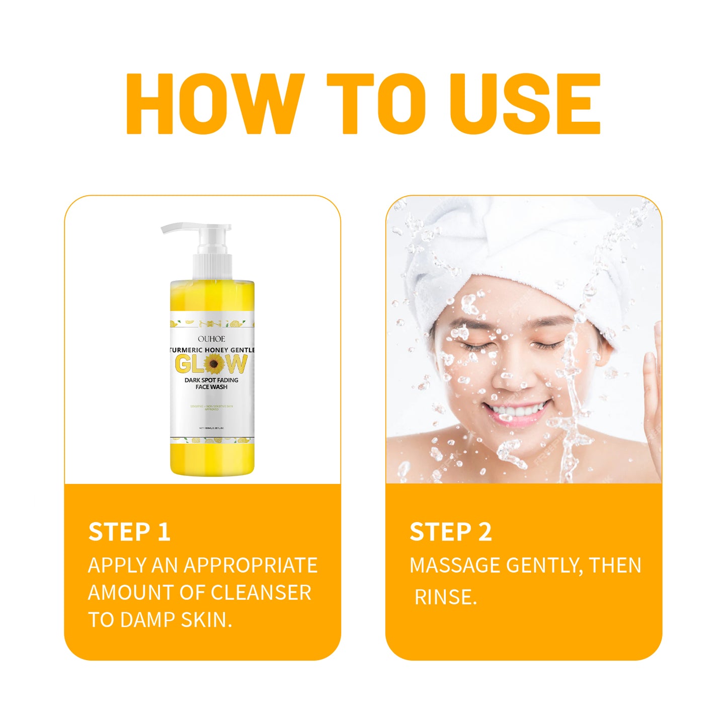Fifuroes Turmeric Skin Care Set, Fresh And Clean Hydrating Oil-Control Fade Out Fine Lines Firming Haun White Treatments
