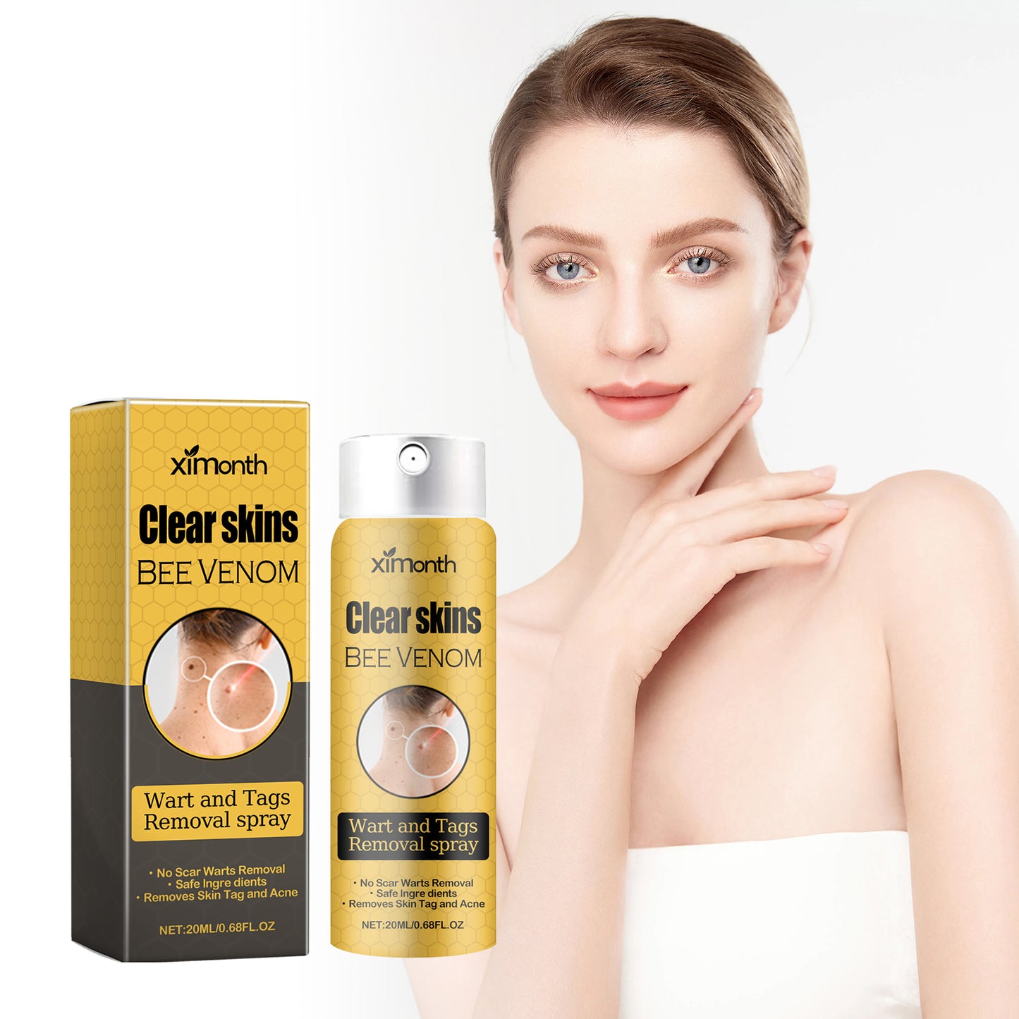Fifuroes Wart And Tags Removal Spray, Cleanse And Fade Body Moles Smooth Skin Repair Spray