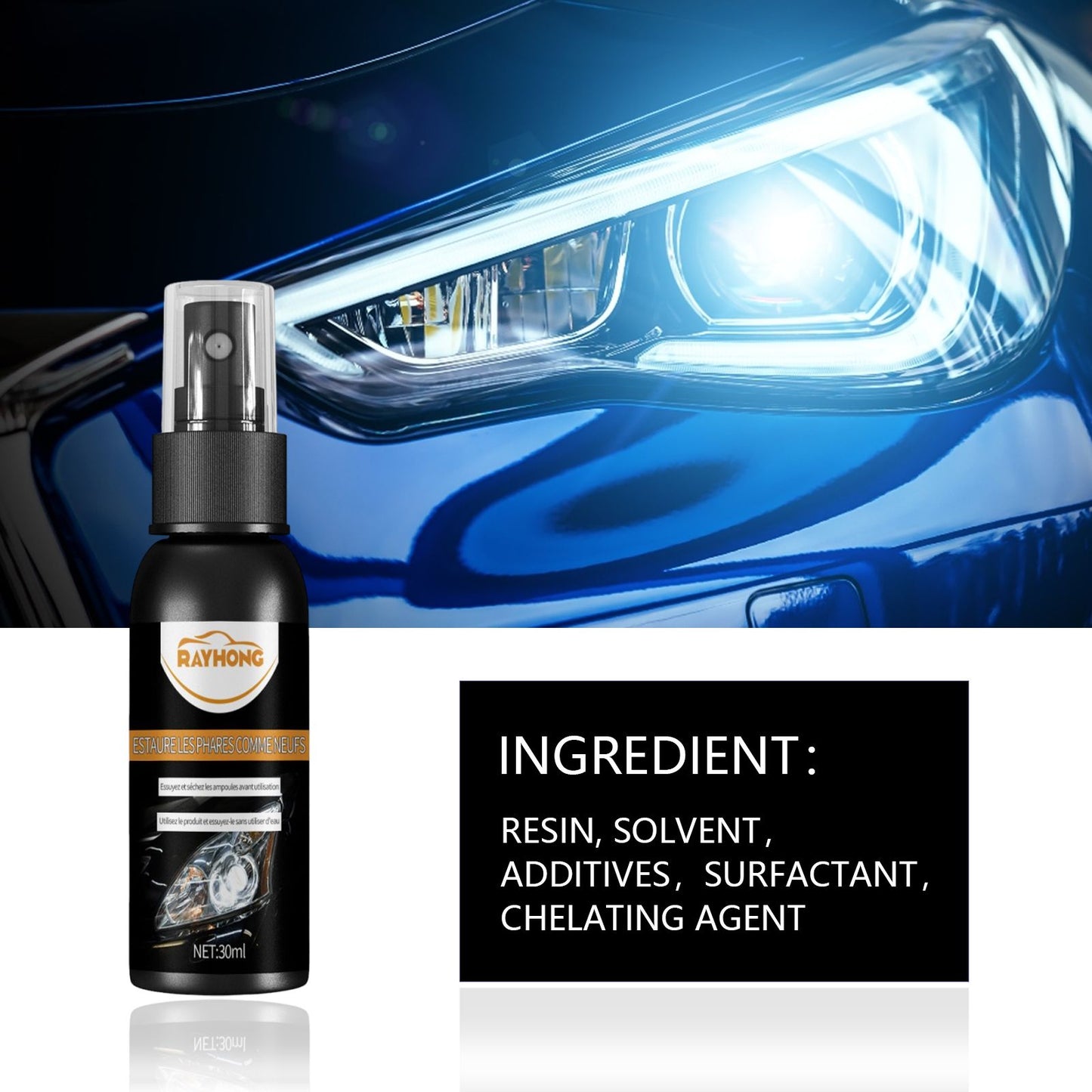 Fifuroes Car Headlight Scratch Repair Spray, Reconditioning Spray For Headlamp Crystal Plated Vehicles
