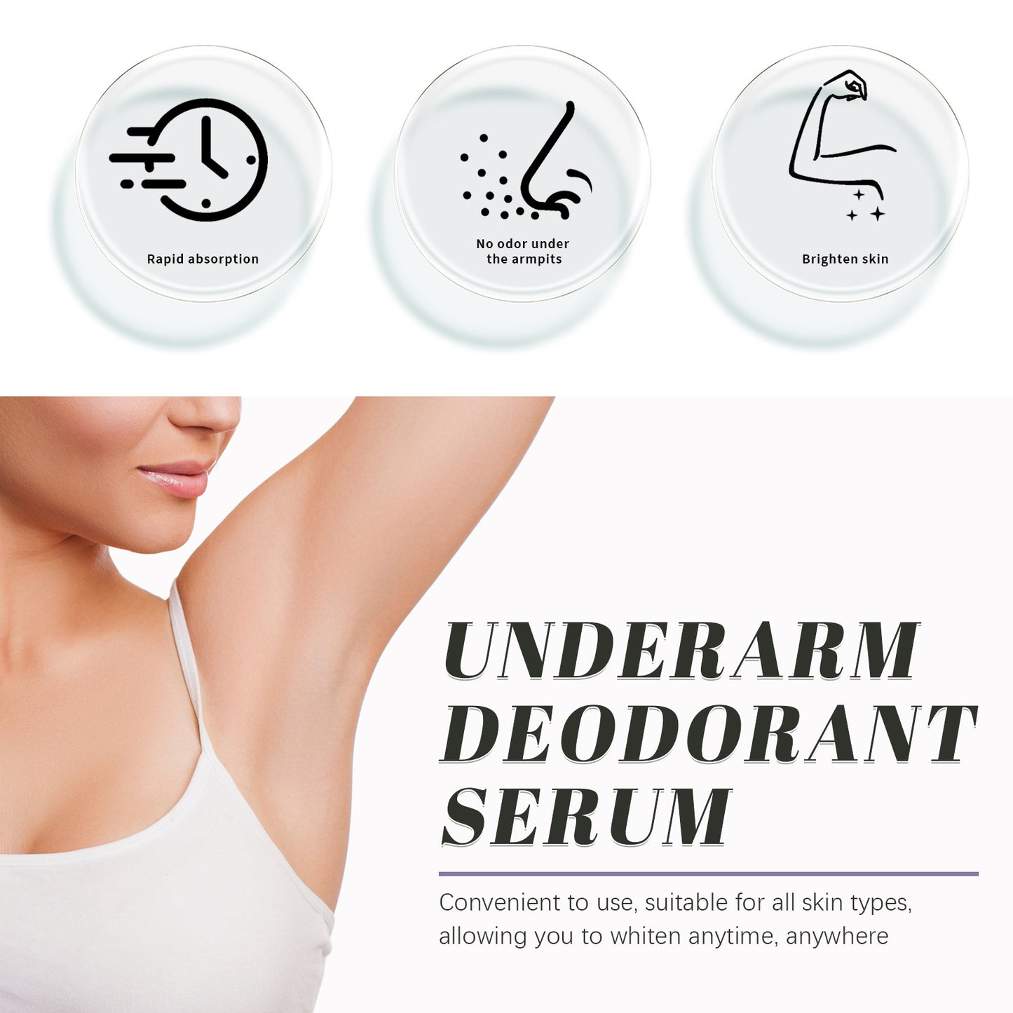 Fifuroes Underarm Deodorant Cream Underarm Whitening Clean Armpit Odor Odor Body Odor Refreshing Anti-Sweat Deodorant Cream