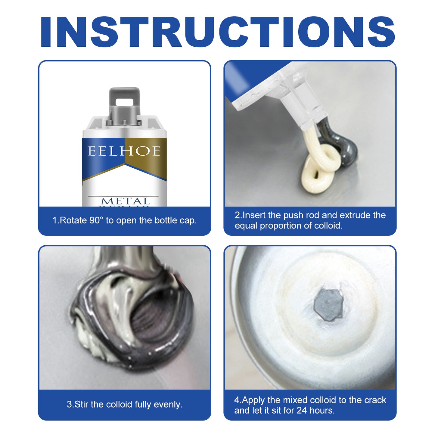Fifuroes Metal Repair Glue, Crack Filling And Leak Plugging Quick Dry Crack High Temperature Welding Metal Repair Agent