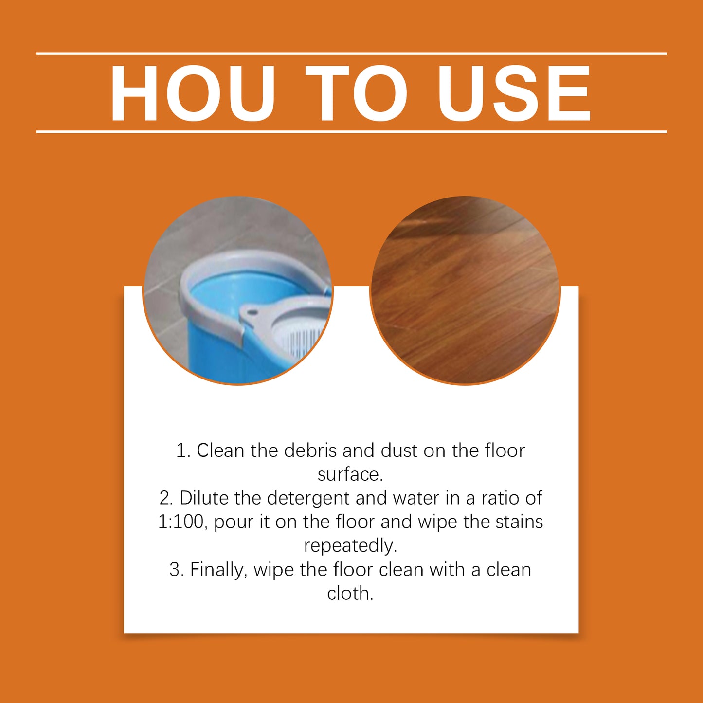 Fifuroes Floor Cleaner, Wood Floor Cleaning Polishing Brightening Strong Decontamination Descaling Tile Cleaner
