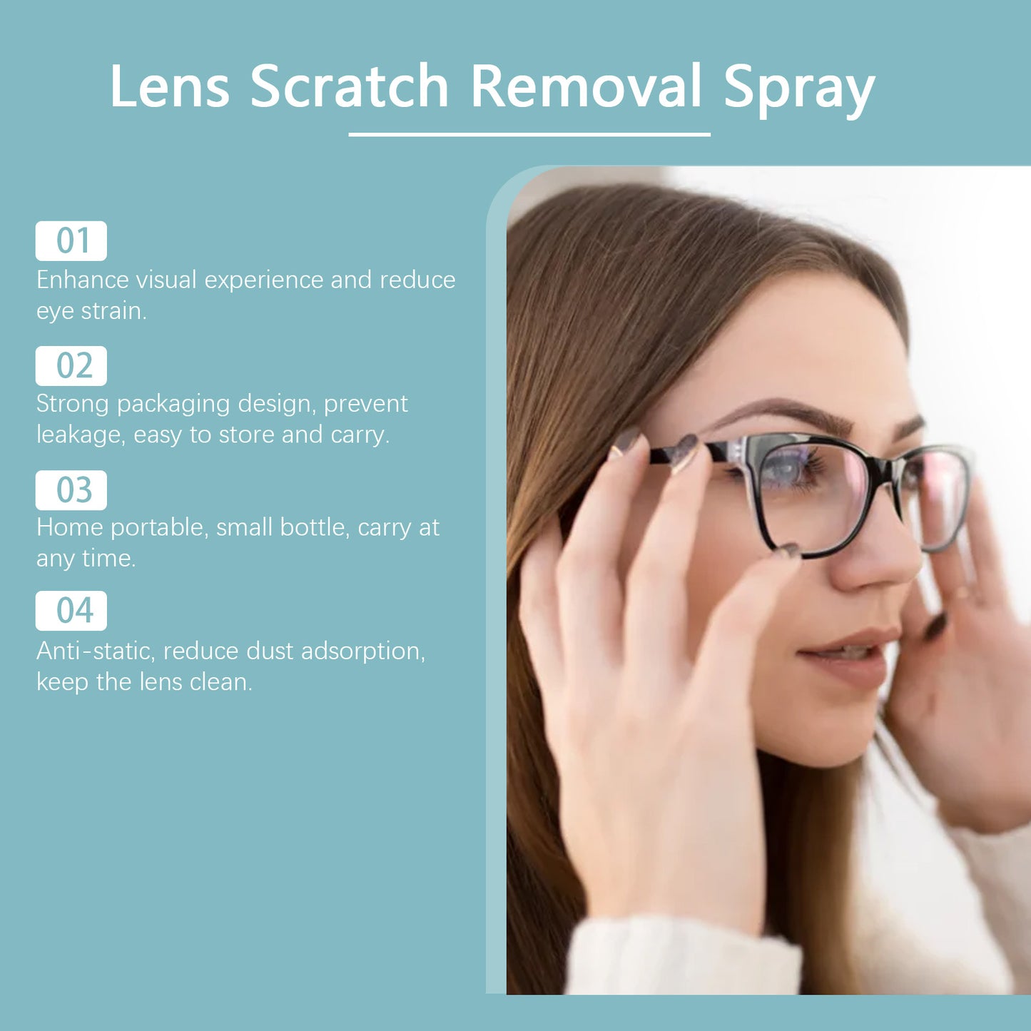 Fifuroes Lens Scratch Remover, Repair Scuff Scratches Refurbished Eye Lens Glass Blur Curing Agent