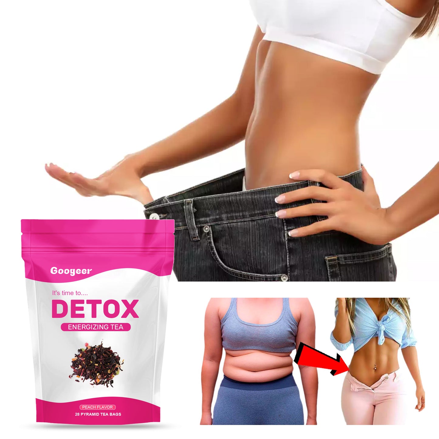 Fifuroes Slimming Tea, Slimming Tummy Firming Body Health Women's Light Body Shaping Green Tea