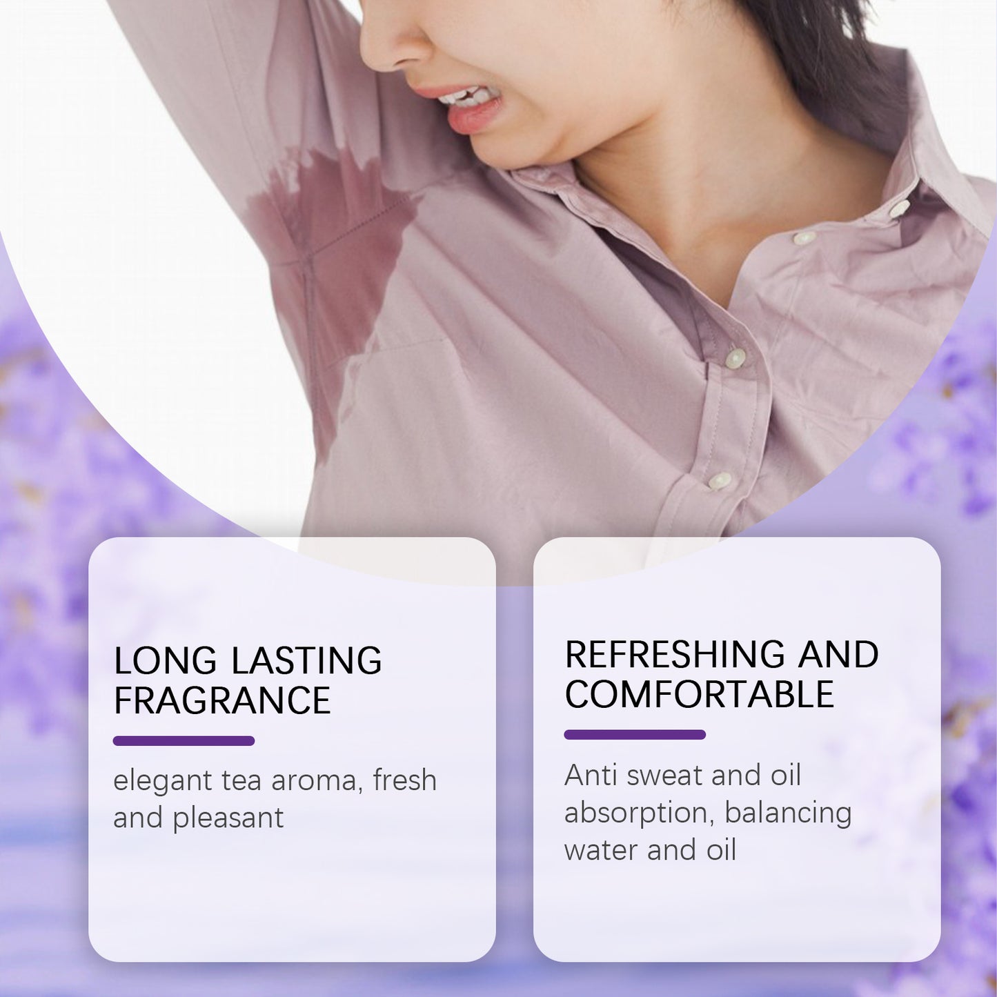 Fifuroes Lavender Deodorant For Summer Armpit Workouts, Sweat Odors Cleaning And Staying Portable Deodorant