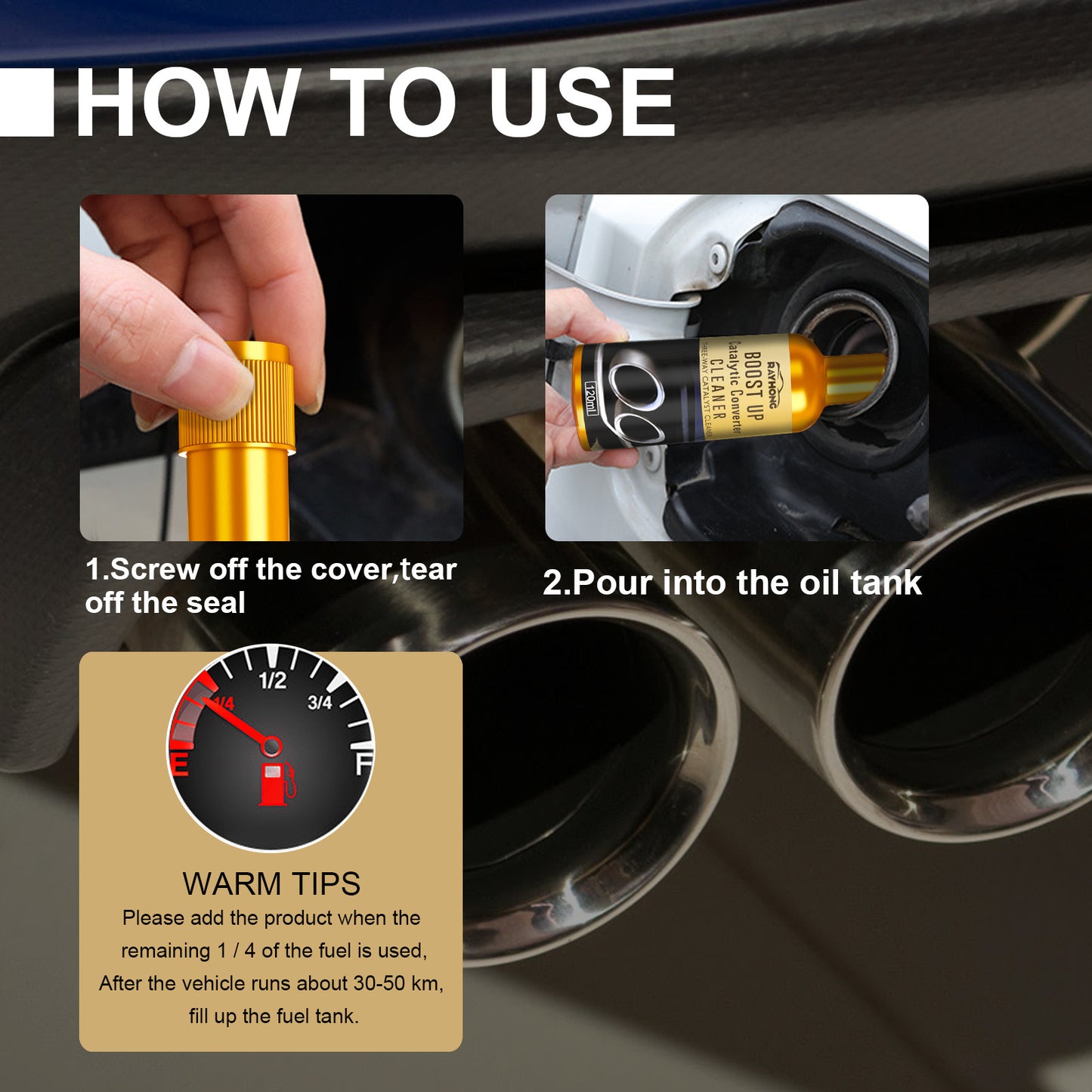 Fifuroes Ternary Catalytic Cleaner, Car Cleaning Agent Free Exhaust Catalytic Removal Of Carbon Deposits Inside The Engine
