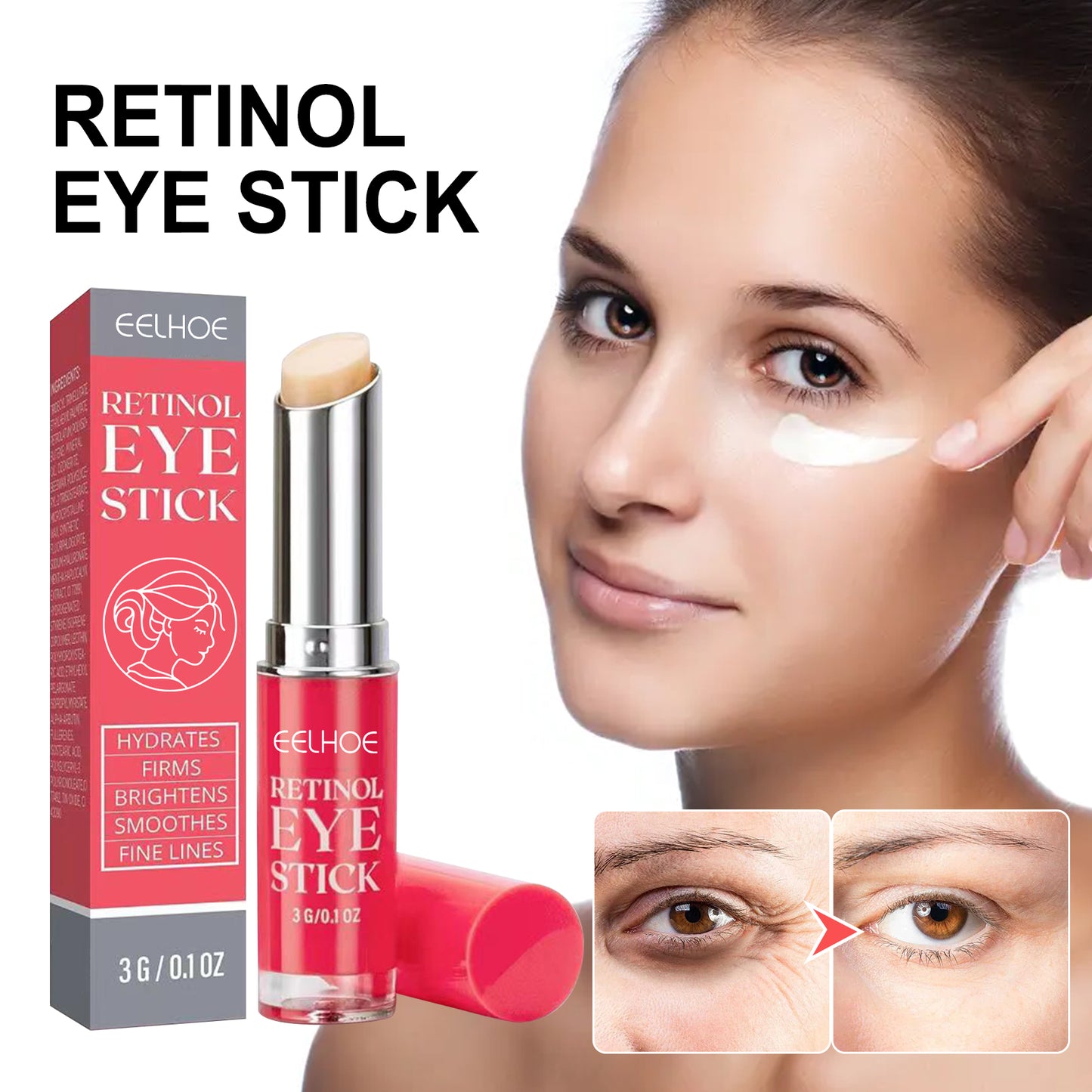Fifuroes Retinol Eye Cream Stick Firming Fine Lines Repair Eye Skin Tender Skin Moisturizing Eye Cream Around Eye Care